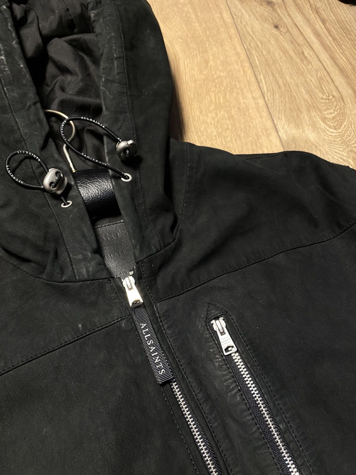 Allsaints AllSaints Mell Black Hooded Leather Jacket Size XS Mens Size US XS / EU 42 / 0 - 2 Thumbnail
