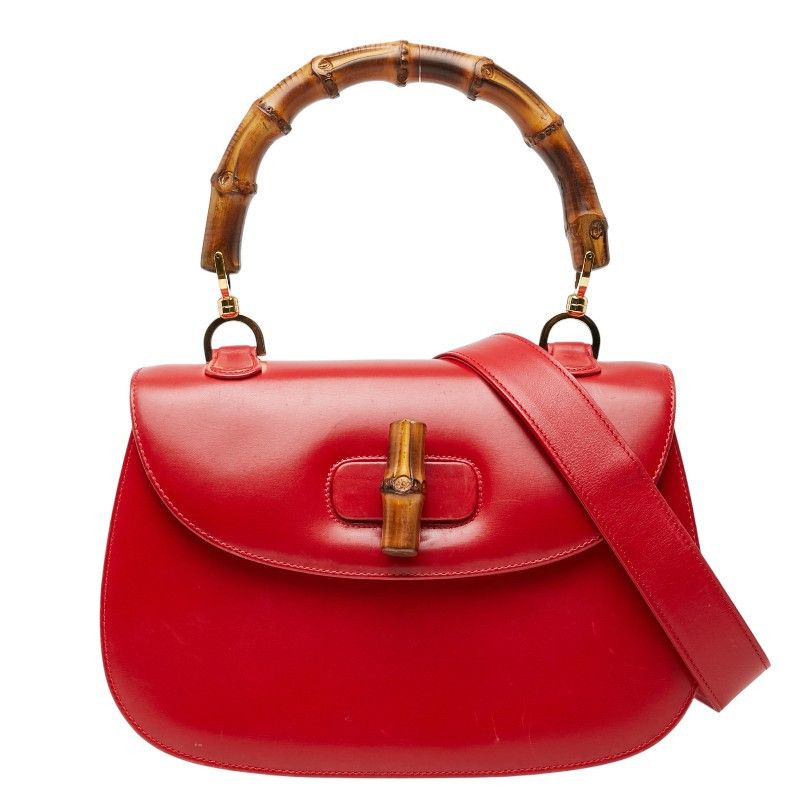 Gucci Gucci Bamboo Leather 2way Bag Leather Shoulder Bag 001 01 0633 DUTY FREE for USA