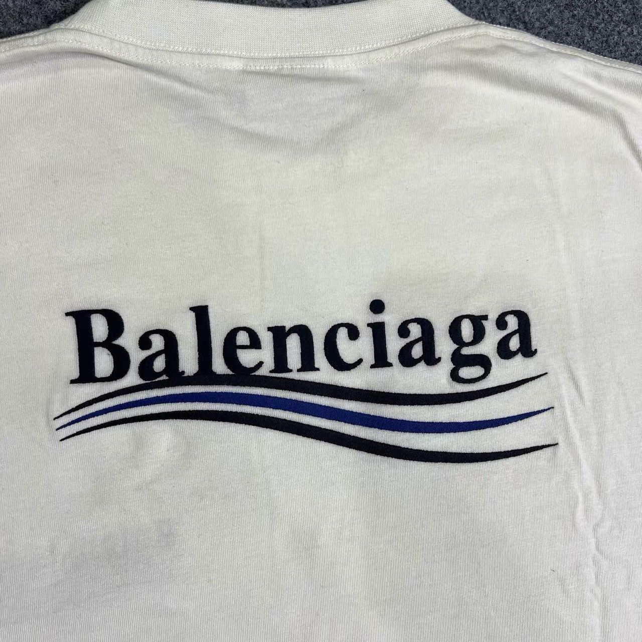 Balenciaga Balenciaga Embroidered Wave Short Sleeve T‑shirt K28 Size US L / EU 52-54 / 3 - 3 Thumbnail