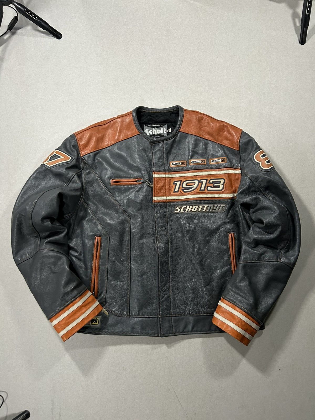 Harley Davidson × Schott × Vintage VERY RARE LEATHER JAKET SCHOTT Size US XL / EU 56 / 4 - 1 Thumbnail