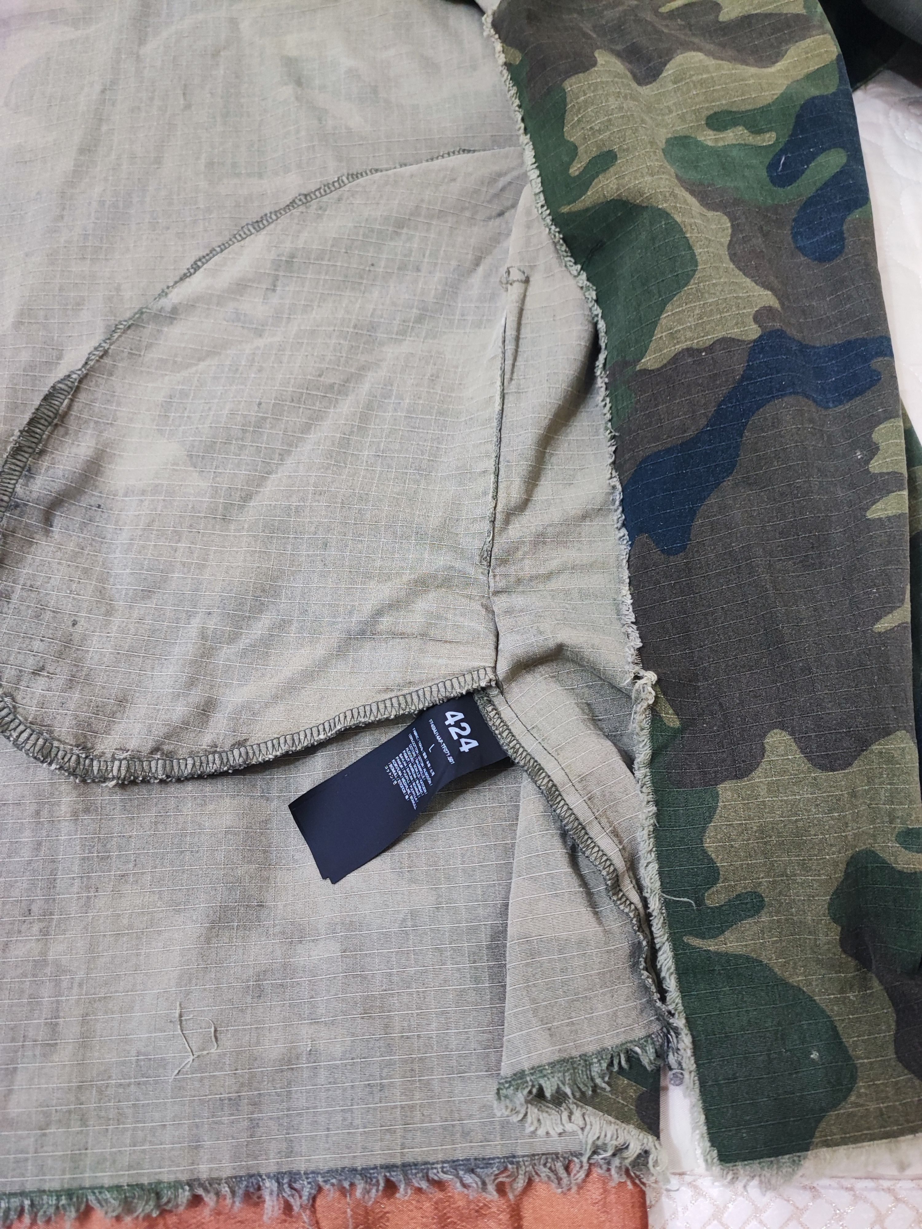 424 424 Camouflage Distressed Oversized Jacket Size US L / EU 52-54 / 3 - 9 Thumbnail
