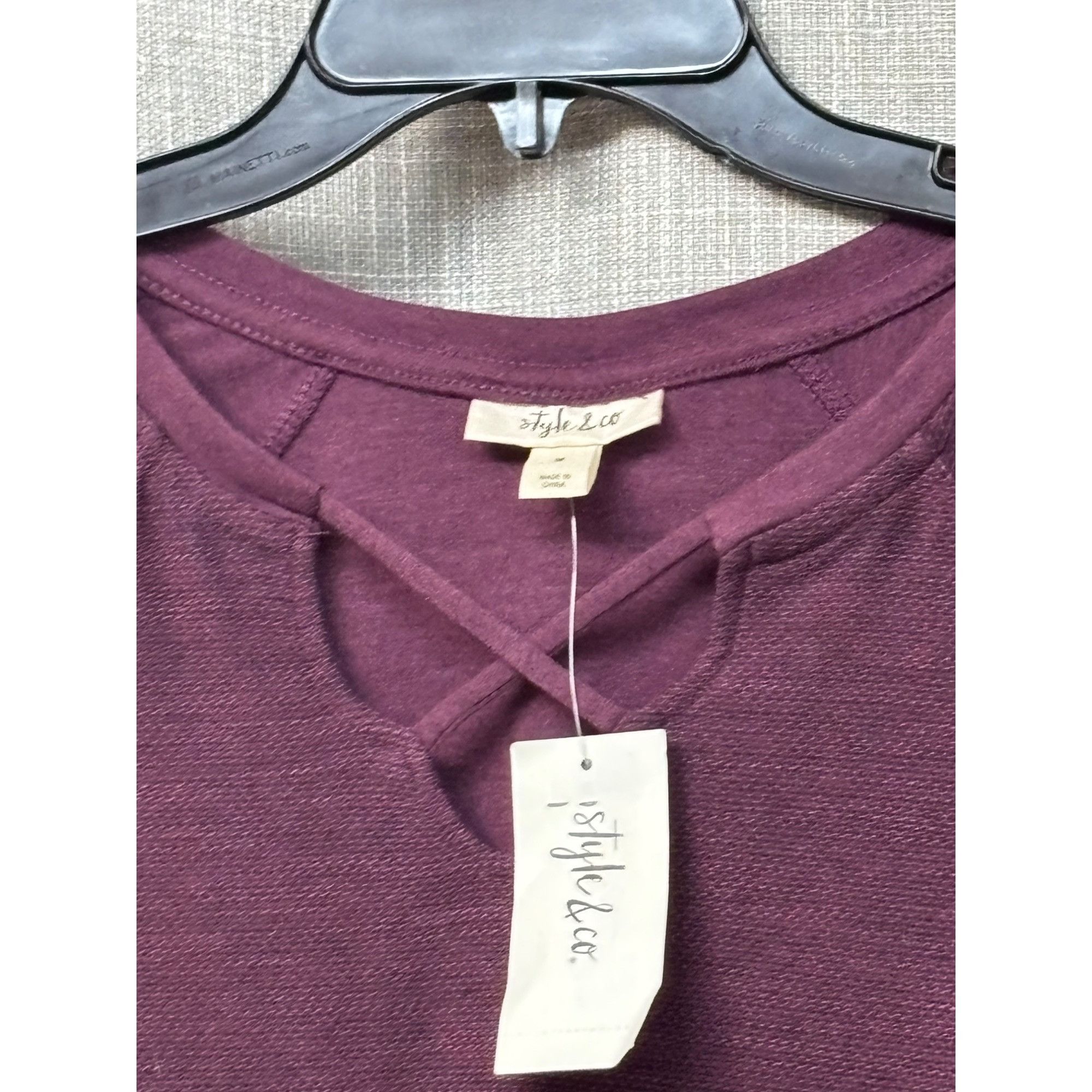 Style & Co Style & Co X-Front Bell-Sleeve Top, Bordeaux, M Size M / US 6-8 / IT 42-44 - 5 Thumbnail