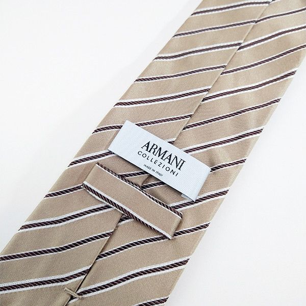 Armani Collezioni VTG 1980s Armani Collezioni Giorgio Tie Necktie Striped Silk Size ONE SIZE - 4 Thumbnail