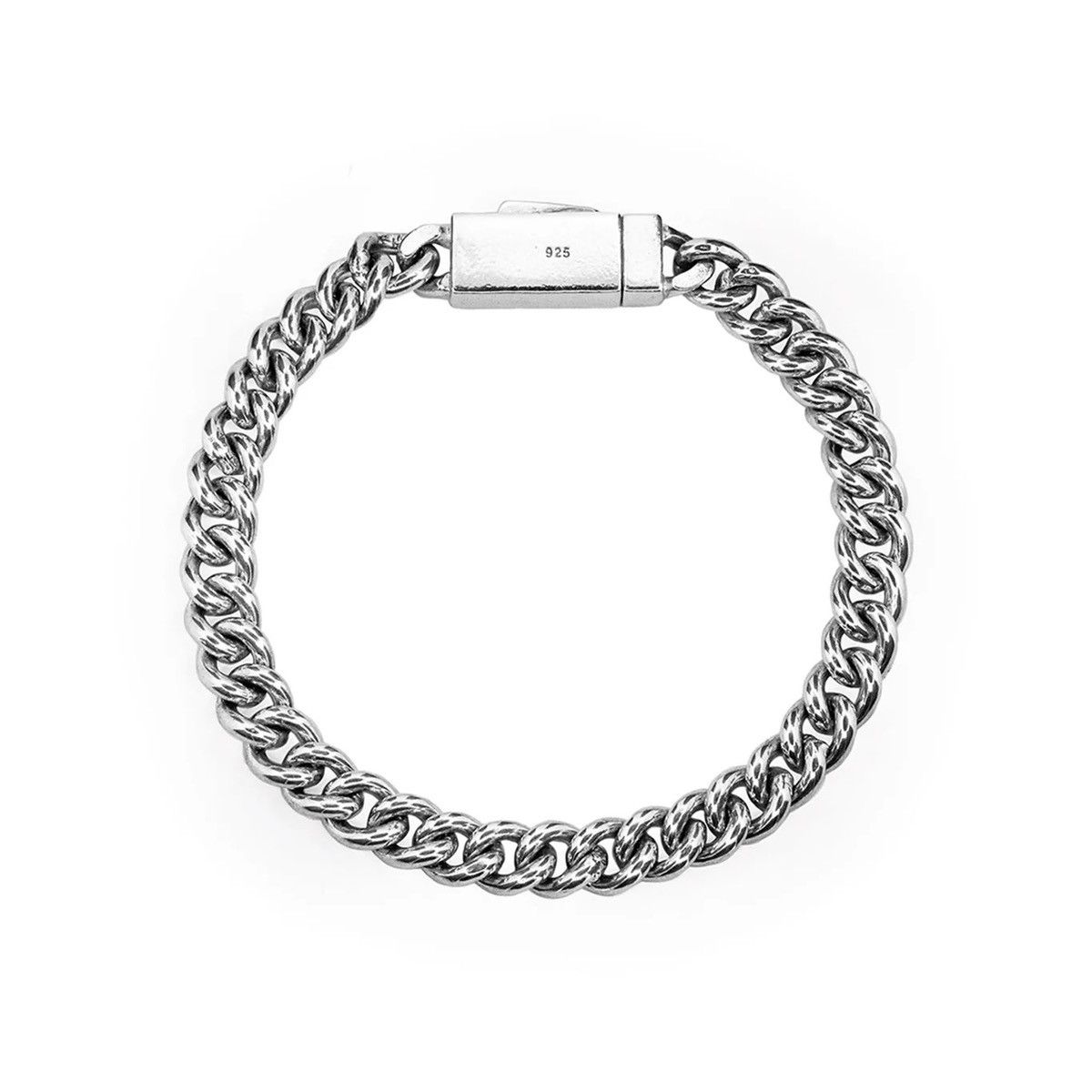 Cuban Bracelet 002 : Lox And Chain - Sterling Silver | Curb