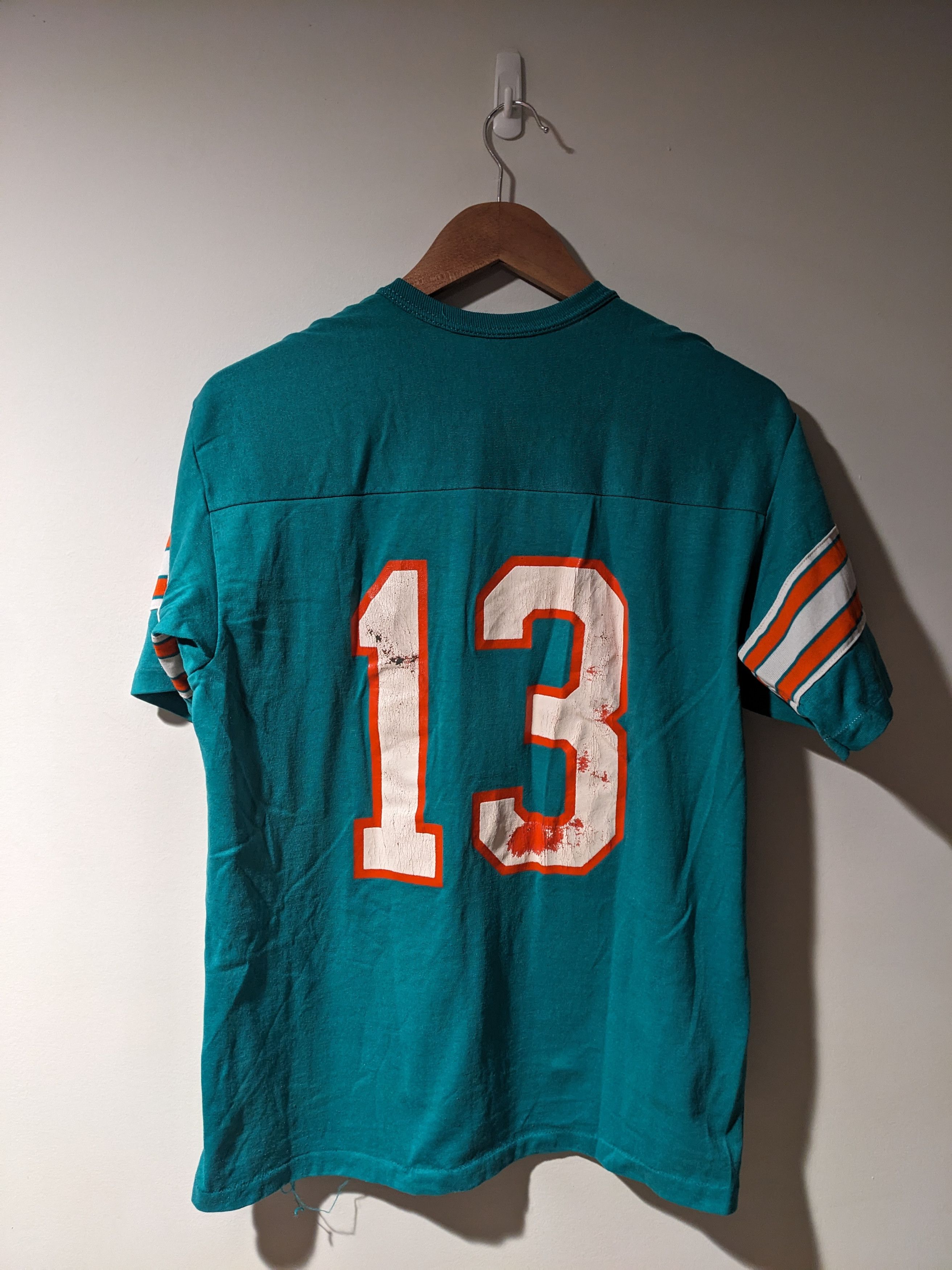 NFL Vintage 80s Miami Dolphins Marino NFL Football Large T-Shirt Size L / US 10 / IT 46 - 6 Thumbnail