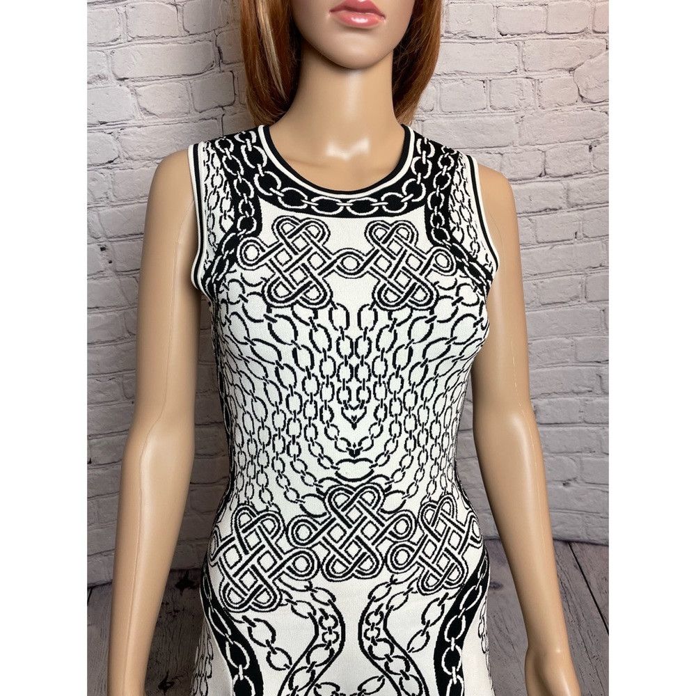 Diane von Furstenberg DVF Diane Von Furstenberg Ivory & Black Fit and Flare Scuba Size S / US 4 / IT 40 - 8 Thumbnail