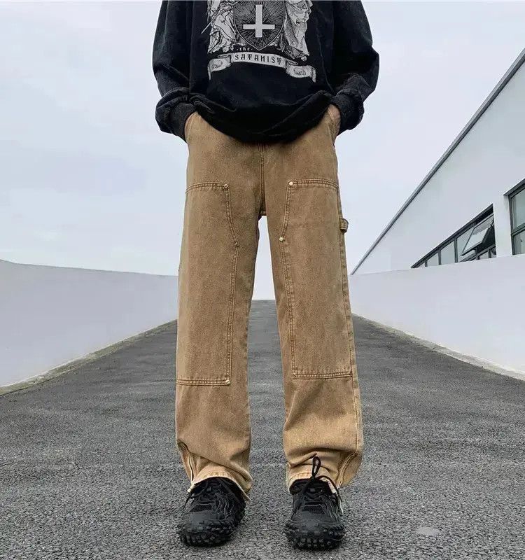 Japanese Brand Retro Straight Zipper Split Jeans Size US 32 / EU 48 - 1 Thumbnail
