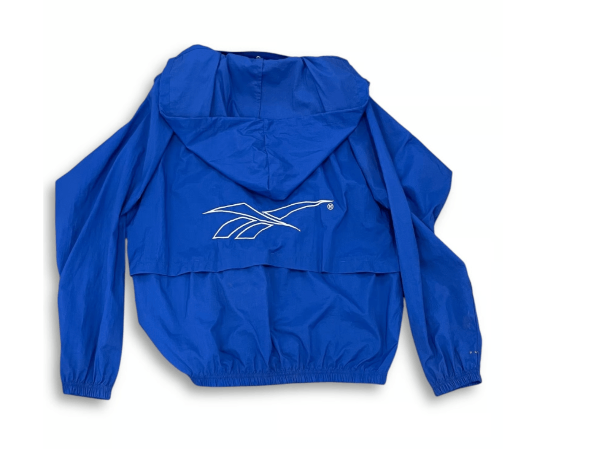 Reebok Vintage 1990s Reebok Blue Windbreaker Jacket Removable Hood Size US L / EU 52-54 / 3 - 7 Thumbnail