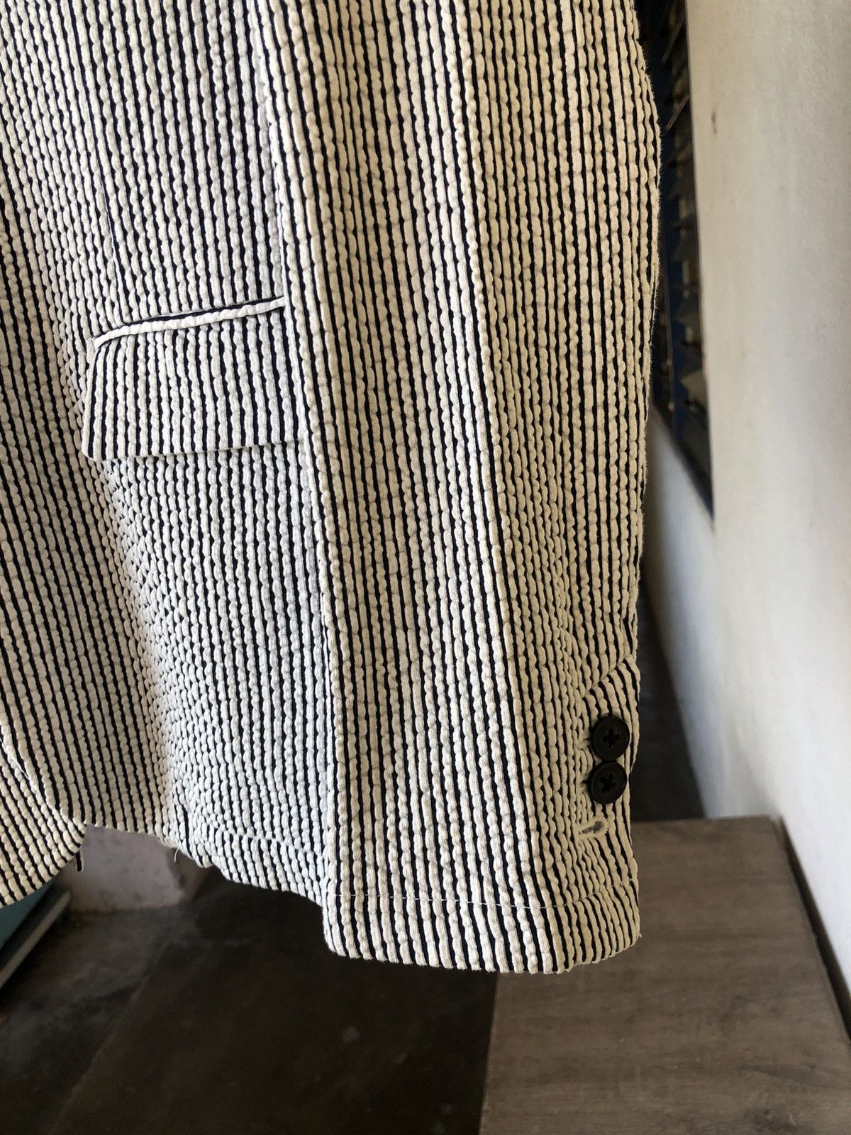 Issey Miyake Tete Homme by Issey Miyake Pleated Strip Blazer Size M / US 6-8 / IT 42-44 - 4 Thumbnail