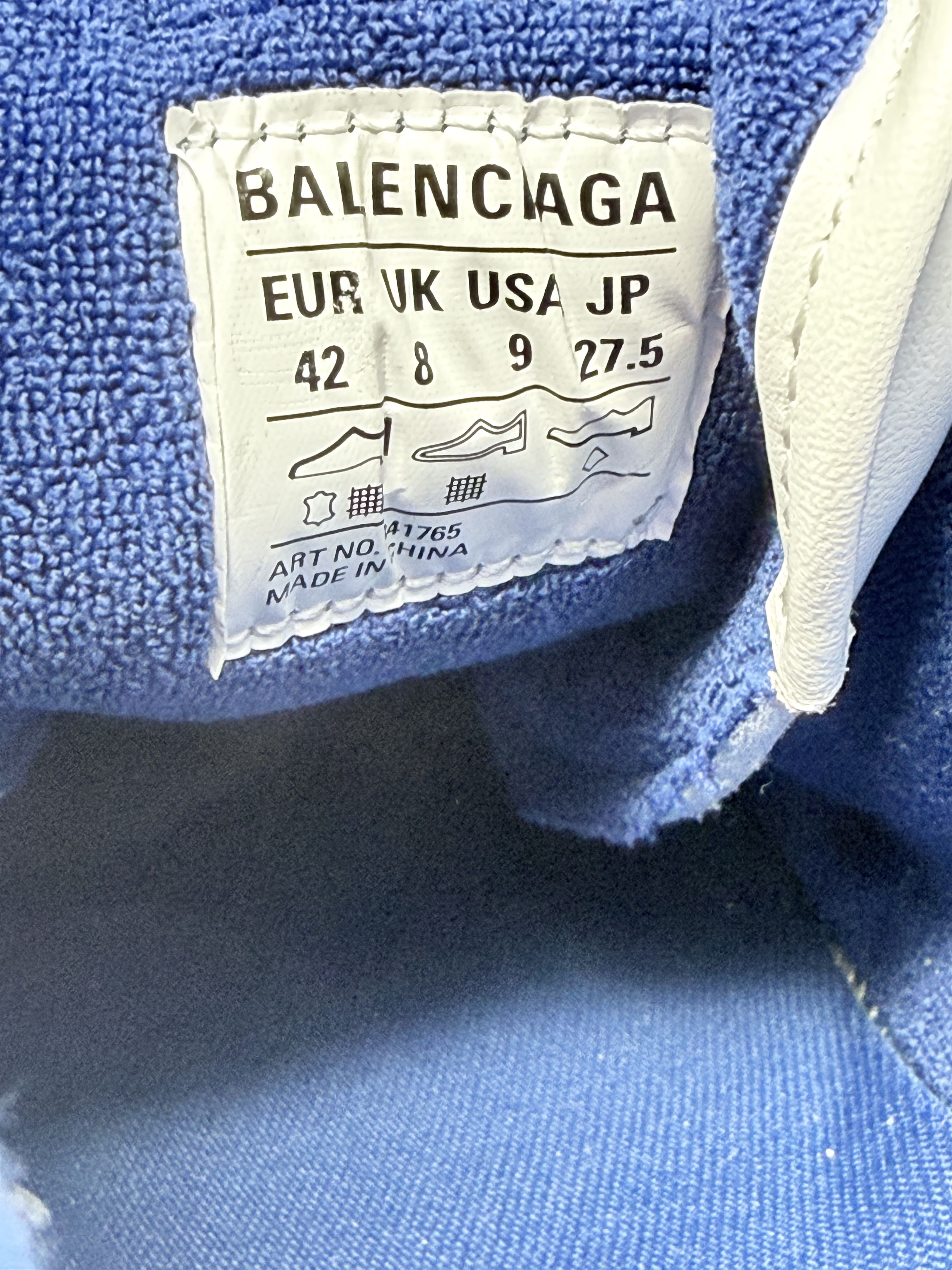 Balenciaga Balenciaga Hampton Sneaker White Blue Distressed Size US 9 / EU 42 - 10 Thumbnail