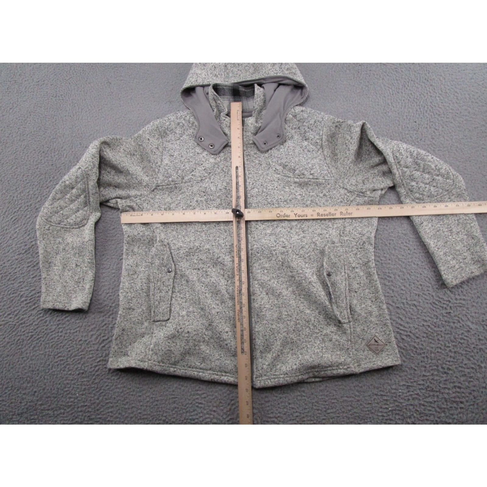 Eddie Bauer Eddie Bauer Full Zip Hooded Quilted Elbow Patch Sweater Fleece Jacket 2XL Gray 2XL Eddie Bauer Jacket Full Zip Hooded Fleece Casual Womens Size XXL / US 16-18 / IT 52-54 - 4 Thumbnail