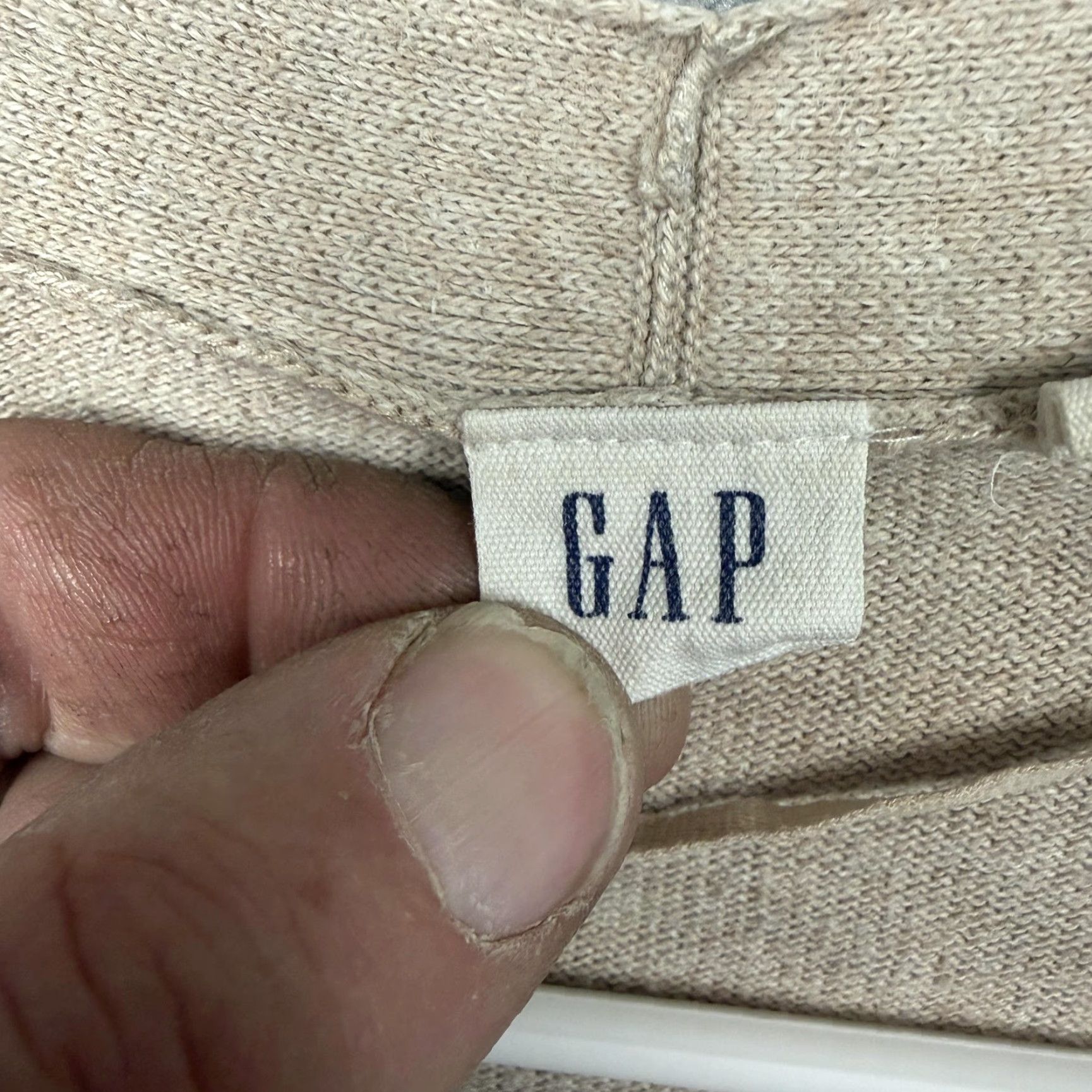 Gap Gap Cardigan Sweater Womens Medium Beige Tight Knit Open Front Lagenlook Size M / US 6-8 / IT 42-44 - 5 Thumbnail