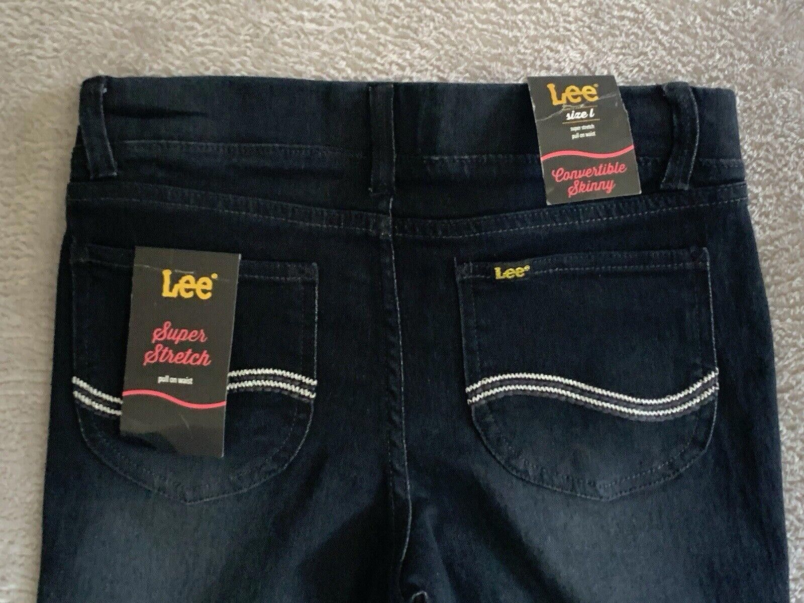 Lee NWT Lee Black Straight Leg Jeans Sz L Super Stretch Pull On Size 36" / US 14 / IT 50 - 4 Thumbnail