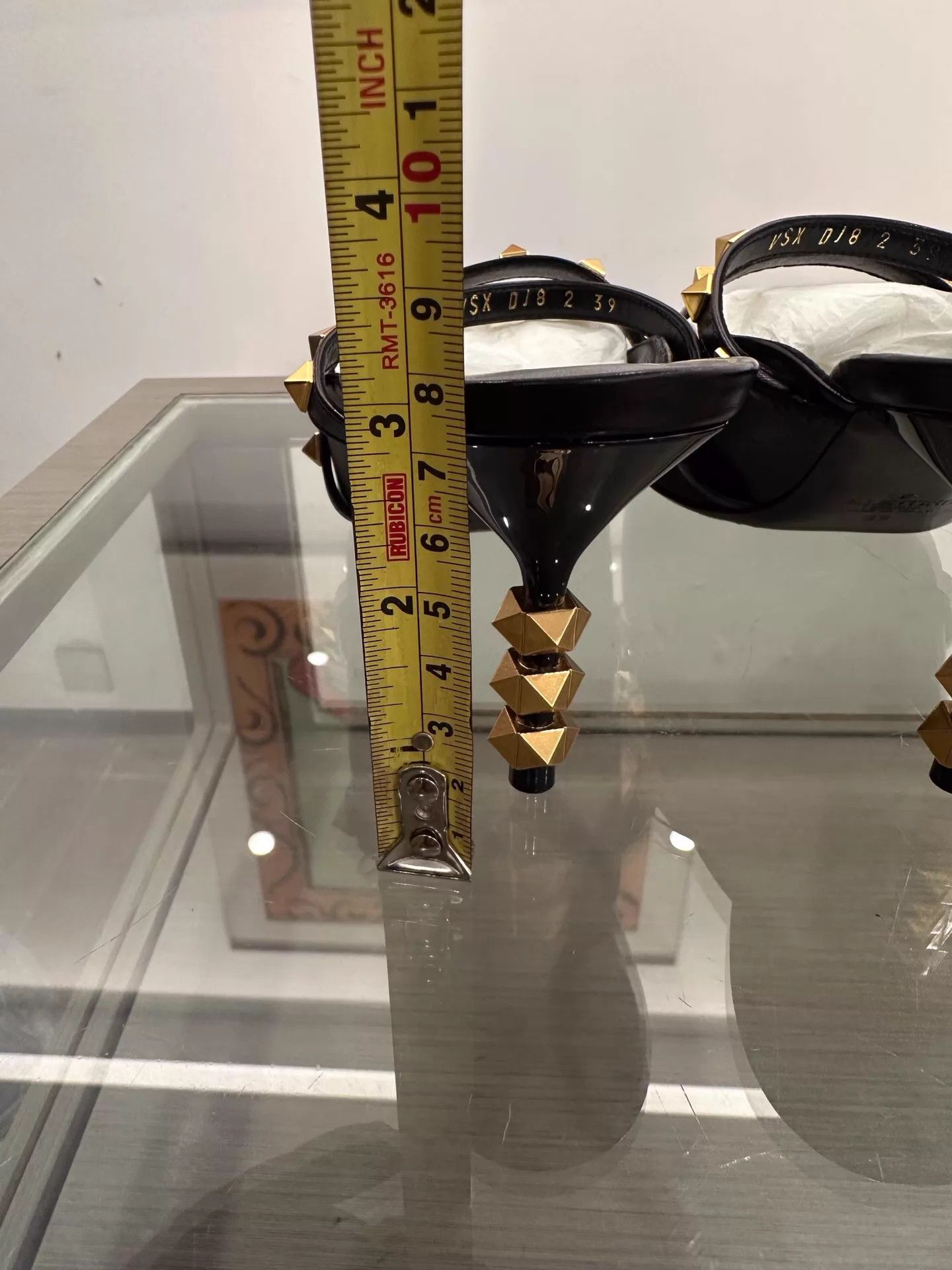 Valentino Valentino Rockstud Gold Logo Wmns Black 8cm 39 Size US 8.5 / IT 38.5 - 9 Thumbnail