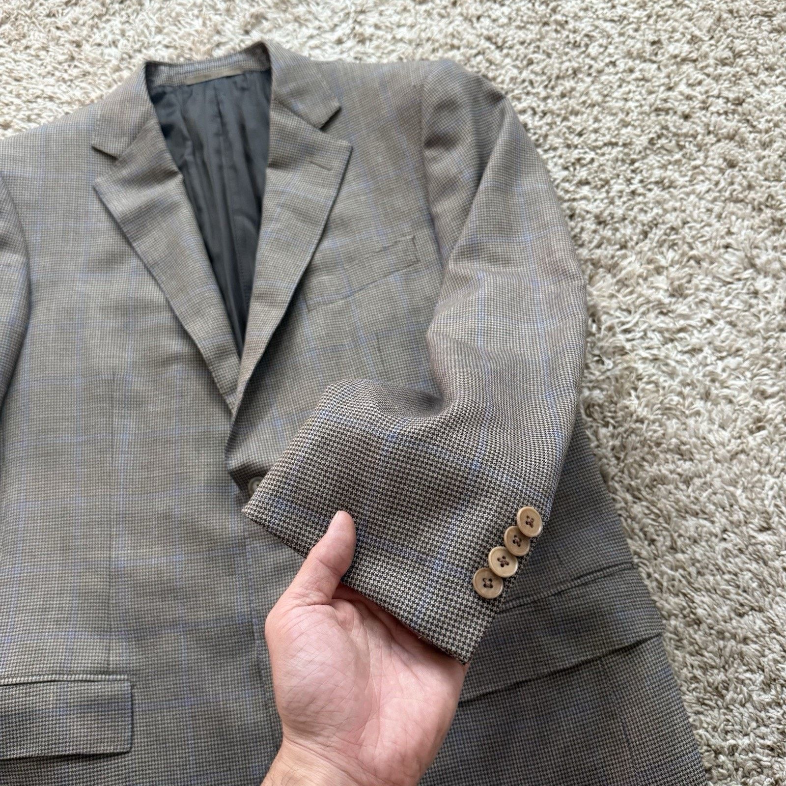 Ermenegildo Zegna Ermenegildo Zegna Wool Trofeo Brown Suit Jacket Size 52 L Size 52L - 3 Thumbnail