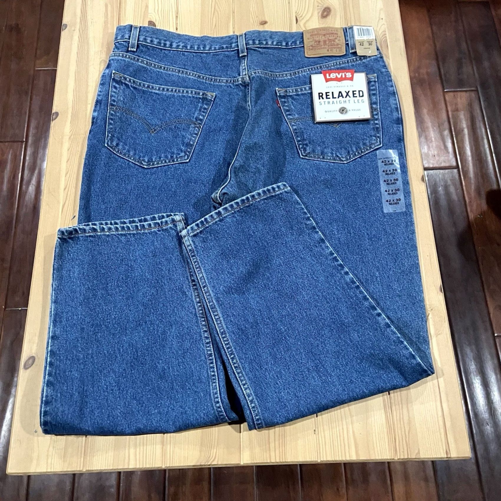 Levi's Levi's Jeans Mens 42x30 559 Relaxed Straight Denim Blue 5-Pocket Zip Cotton NWT Size US 42 / EU 58 - 4 Thumbnail
