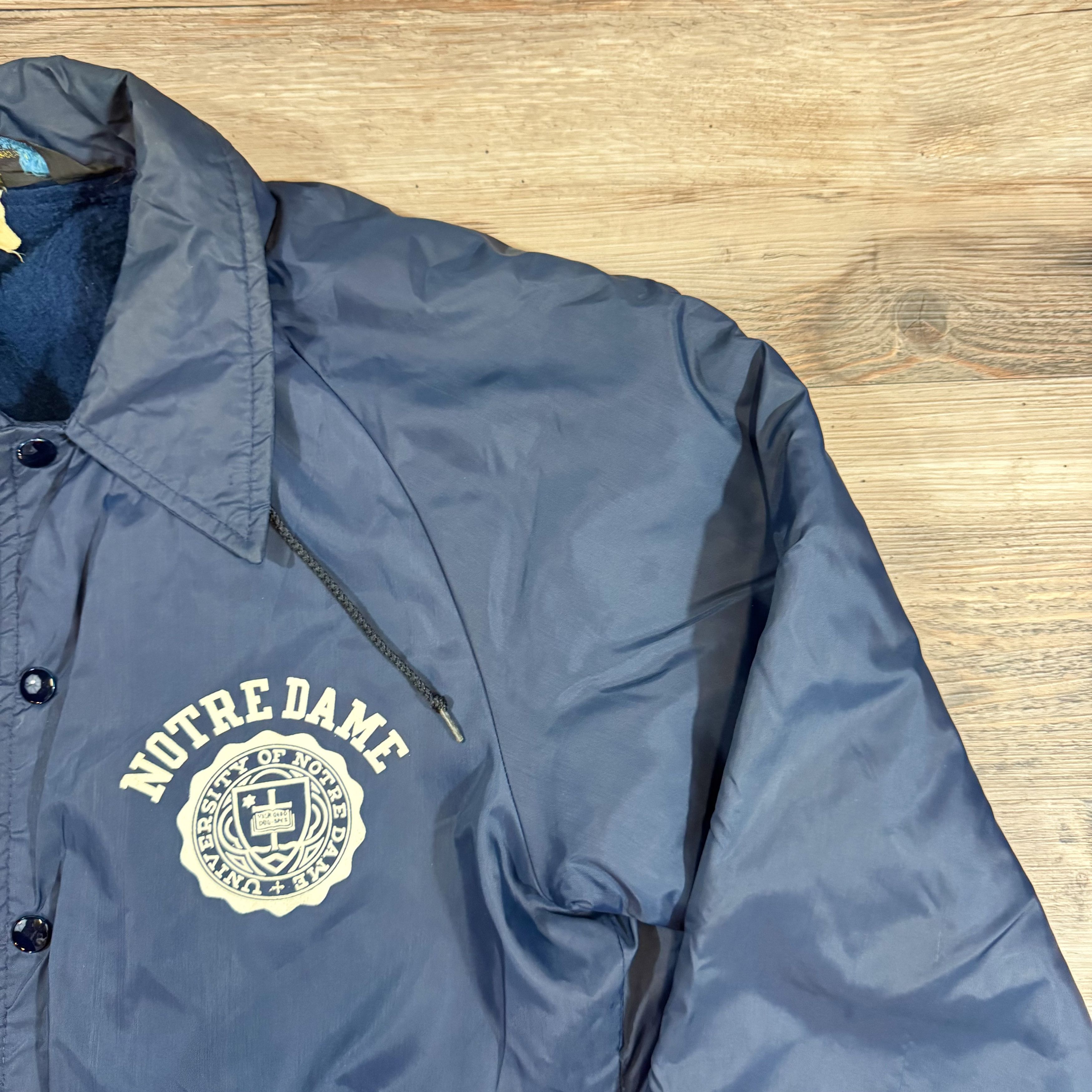 Champion × NCAA × Vintage Rare 60s VTG NOTRE DAME Champion Running Man Coaches Jacket Size US S / EU 44-46 / 1 - 3 Thumbnail