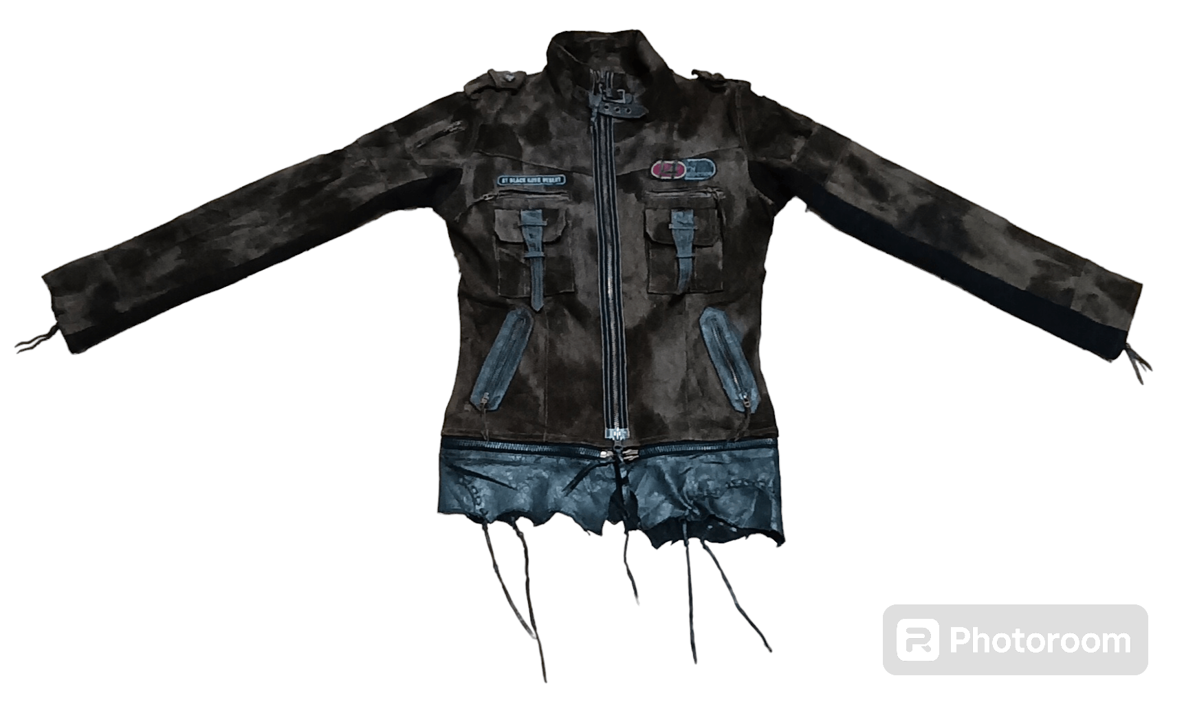 14th Addiction 14TH ADDICTION PUNK ASYMMETRICAL SILK SHEEP LEATHER JACKET Size US L / EU 52-54 / 3 - 1 Thumbnail