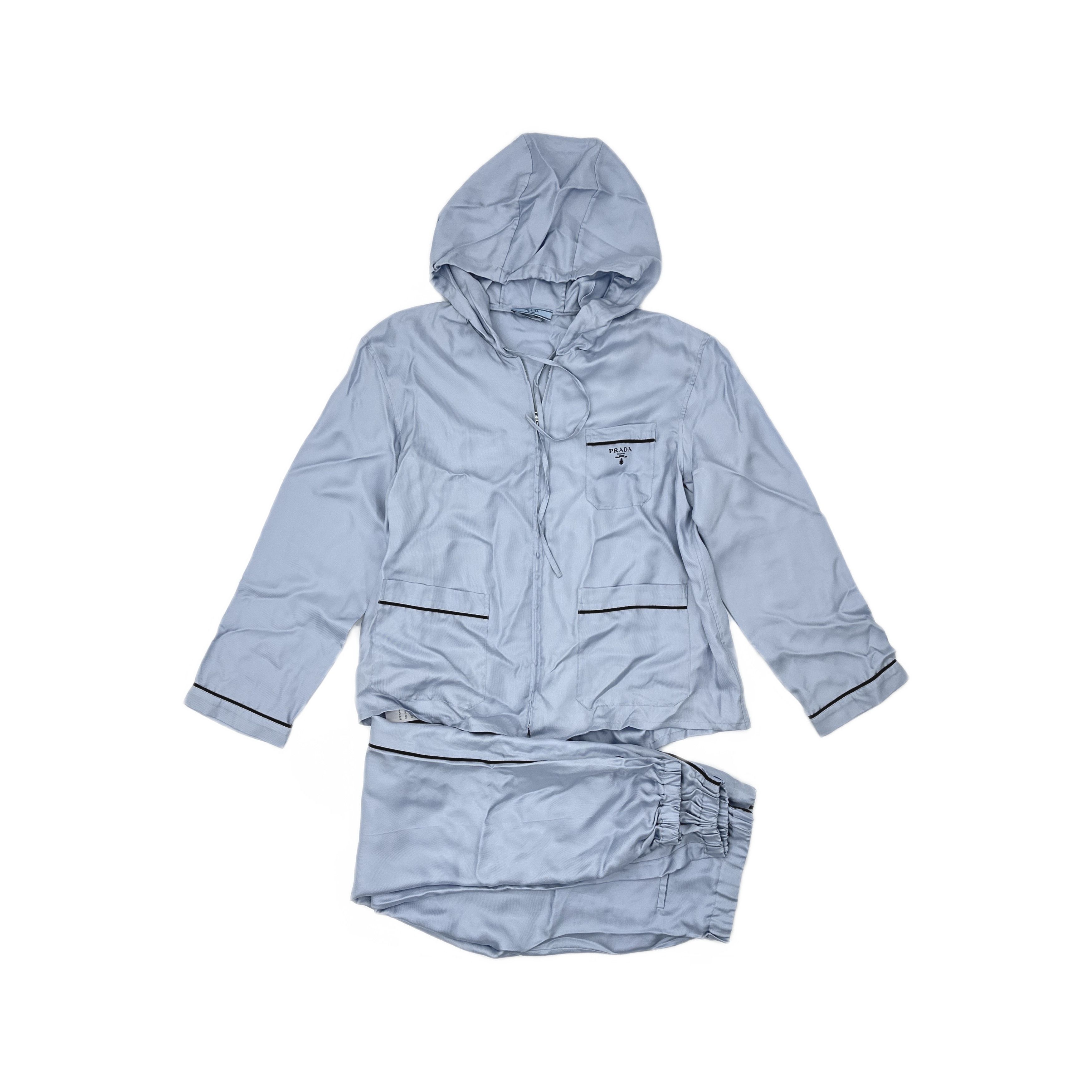 Prada Prada Hooded Silk Pajama Set Size M Size US M / EU 48-50 / 2 - 1 Thumbnail
