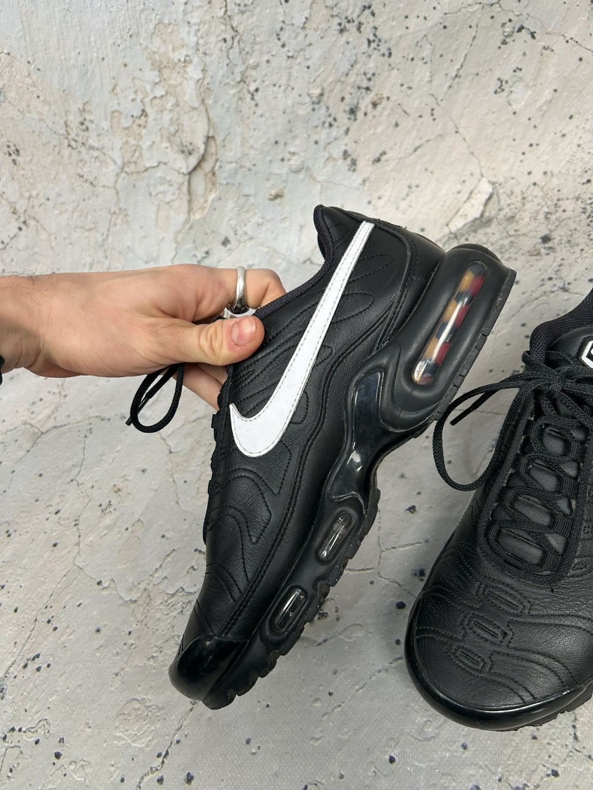 Nike Nike Air TN Black White Swoosh Streetwear Drill Rap Size US 8.5 / EU 41-42 - 4 Thumbnail