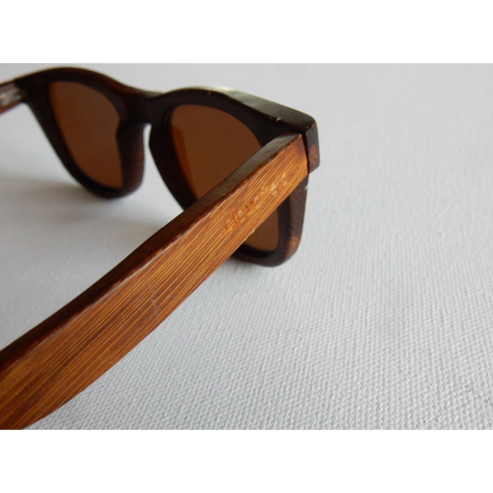 Vintage VINTAGE Cloudfield Sunglasses Unisex Adults Brown Wood Bamboo Size ONE SIZE - 4 Thumbnail