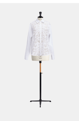 image of Dior O1W1Db10124 Embroidered Cotton Shirt In White, Women's (Size XS)