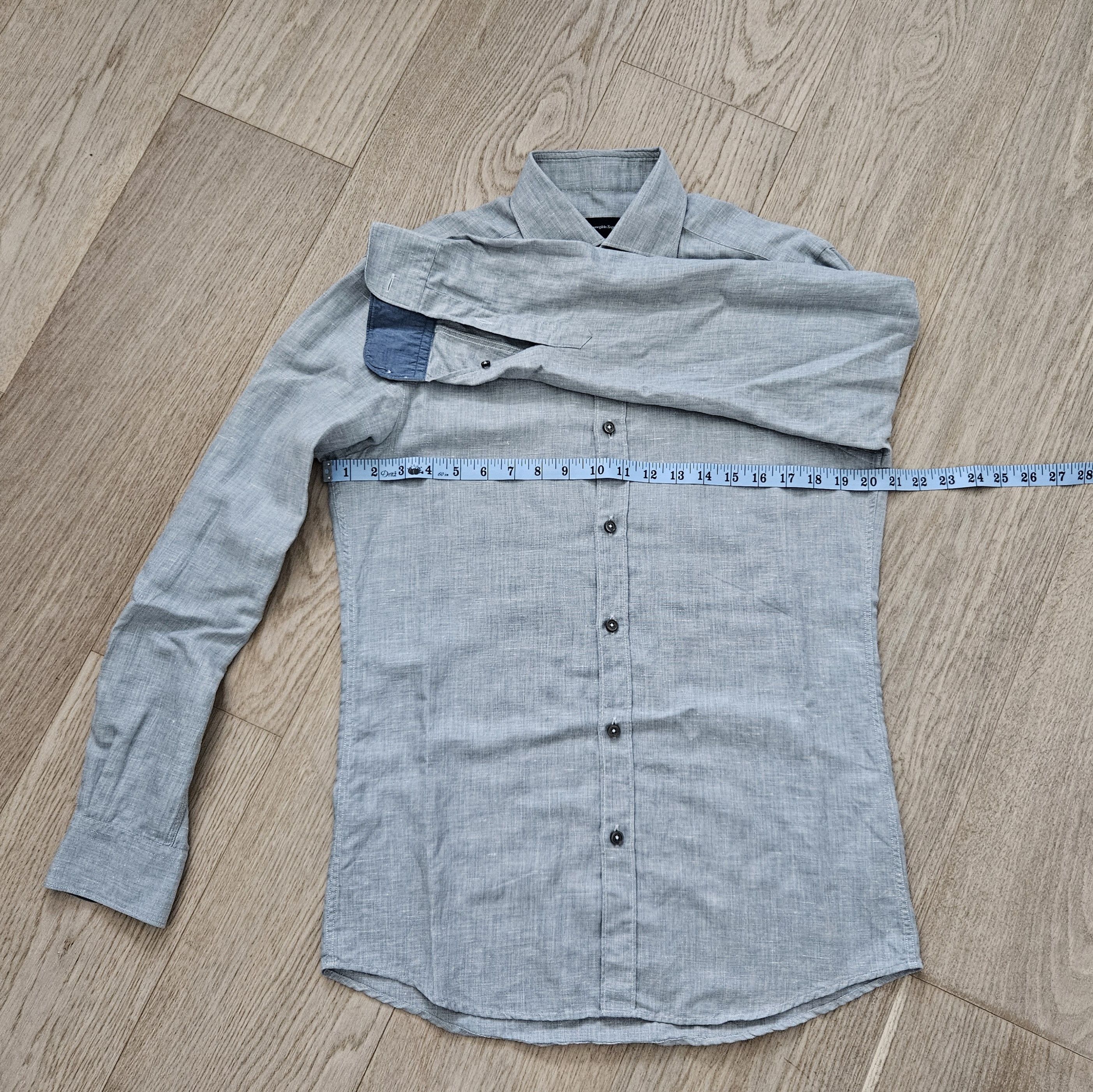 Ermenegildo Zegna Ermenegildo Zegna Grey Linen Blend Shirt – Size S Size US S / EU 44-46 / 1 - 7 Thumbnail