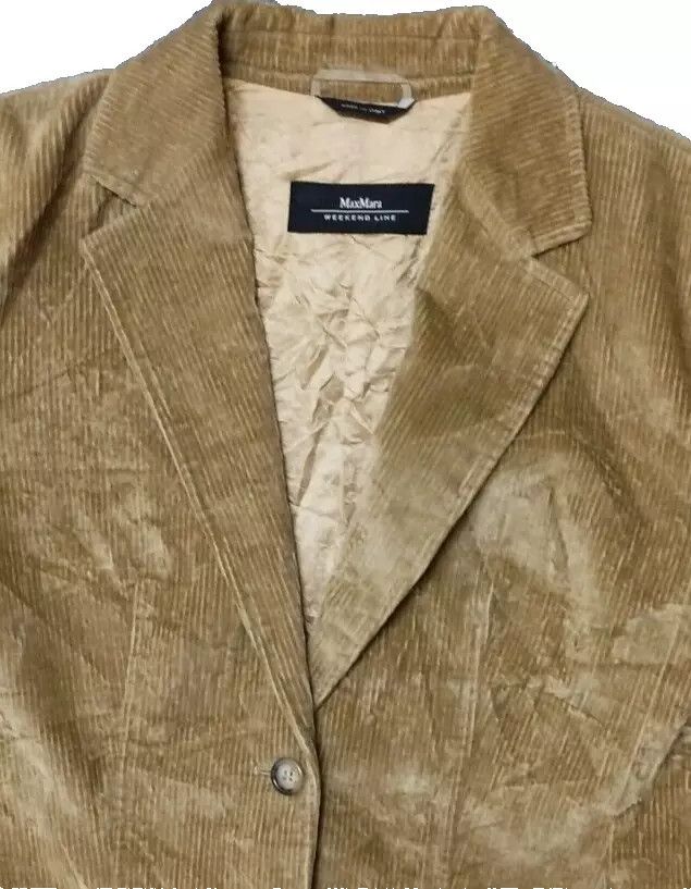 Max Mara × Weekend Max Mara MAX MARA Weekend Line Corduroy Light Brown Women Jacket Size XS / US 0-2 / IT 36-38 - 9 Thumbnail