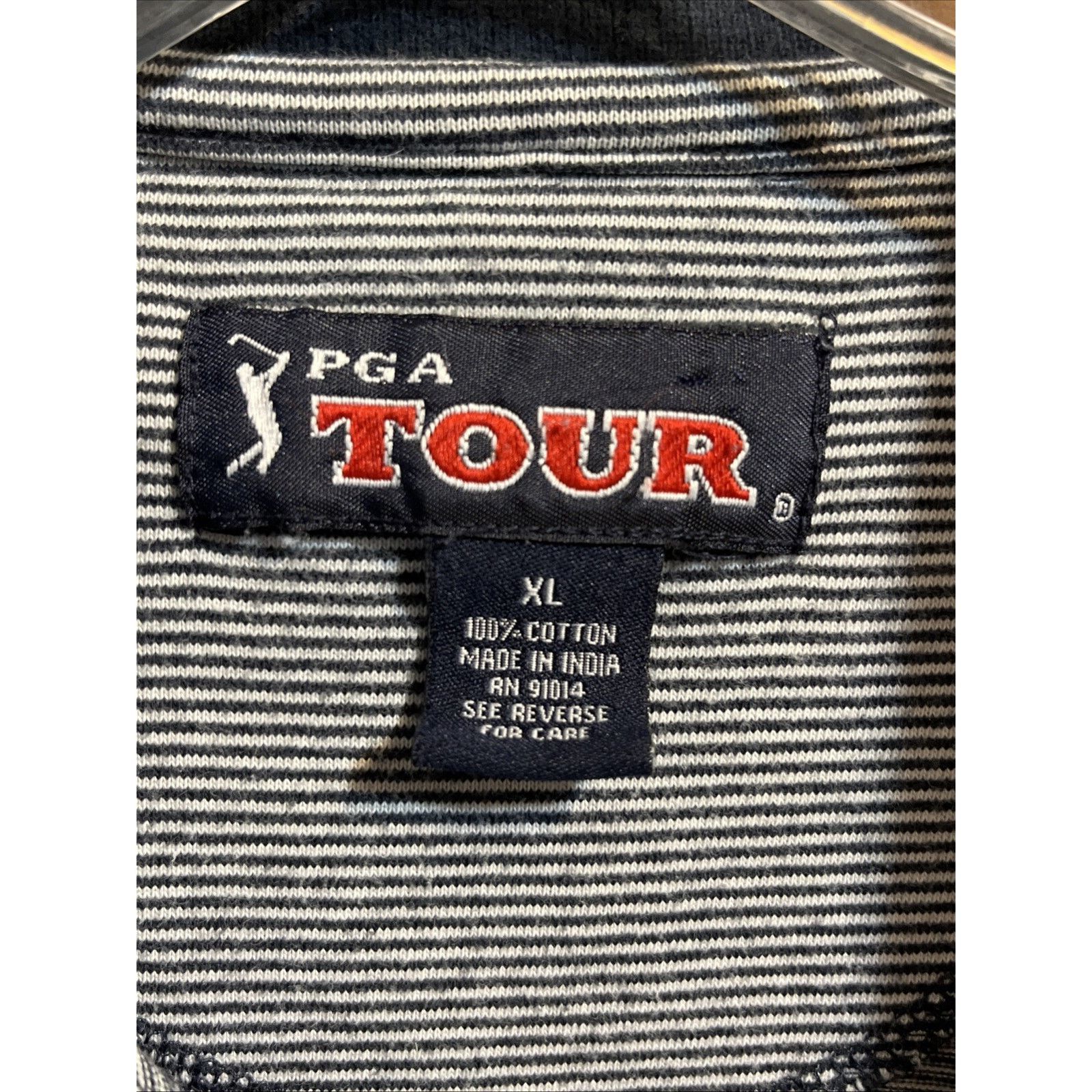 PGA Tour PGA Tour Men’s XL Gray Striped Short Sleeve Polo Shirt Golf Size US XL / EU 56 / 4 - 3 Thumbnail