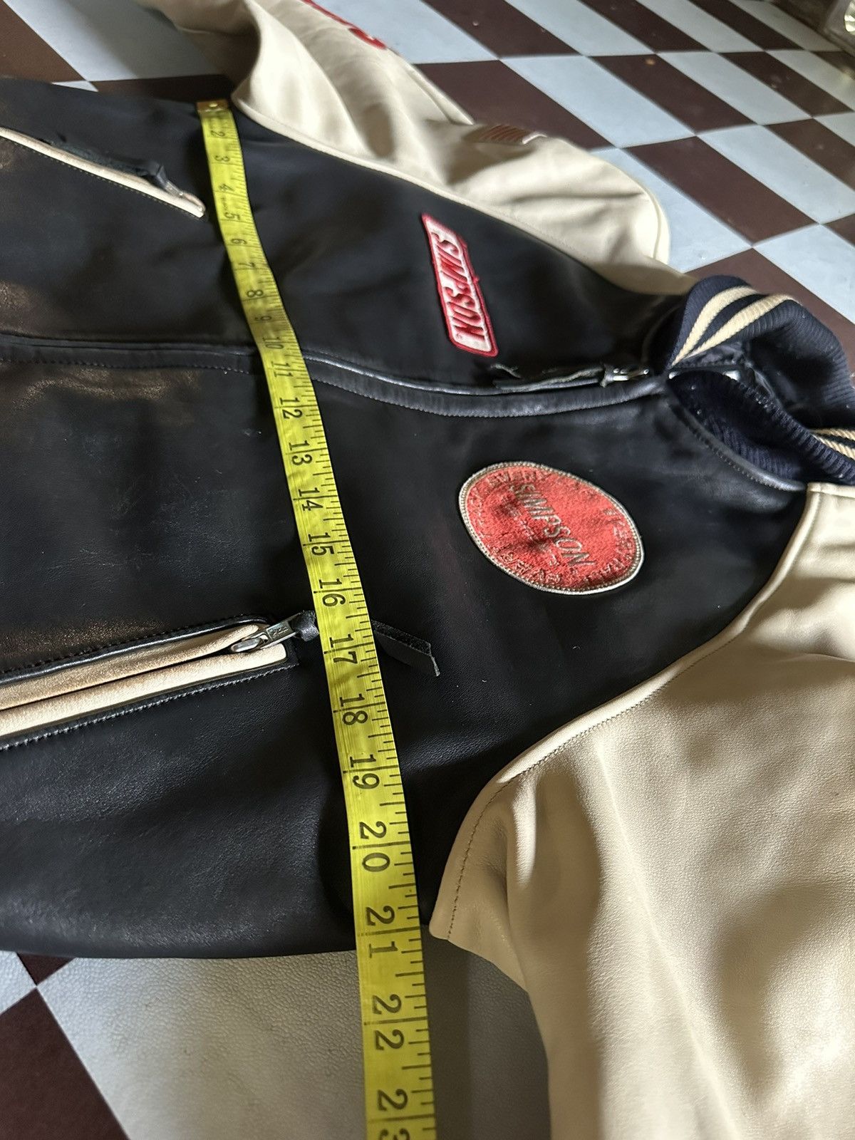 Vintage Vintage Simpson racing leather bomber jacket Size US L / EU 52-54 / 3 - 15 Thumbnail