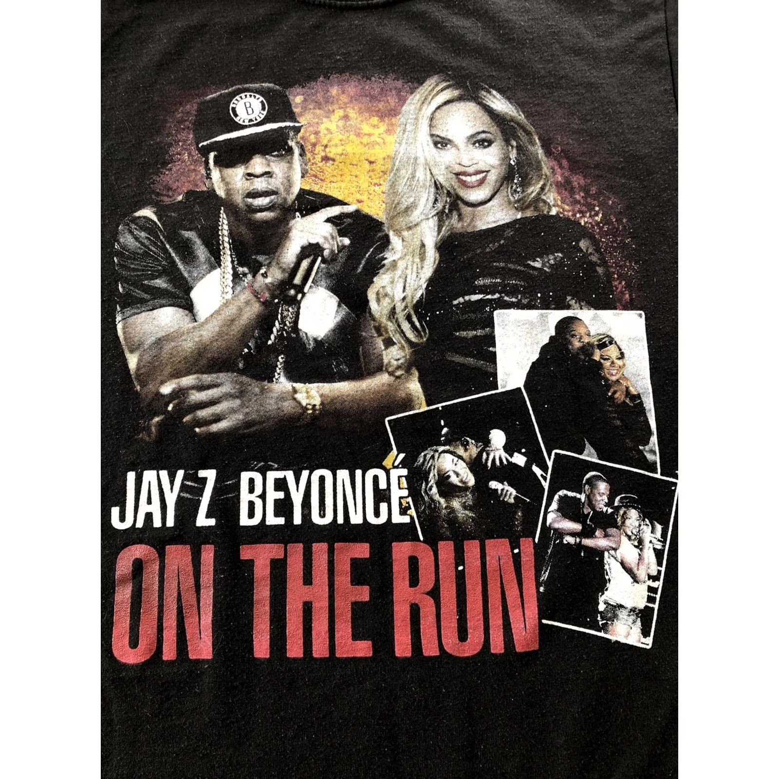 Doublet Jay Z Beyonce On The Run Tour 2014 Double Sided T-Shirt Black Cotton Rap Tee Men Medium Size US S / EU 44-46 / 1 - 2 Thumbnail