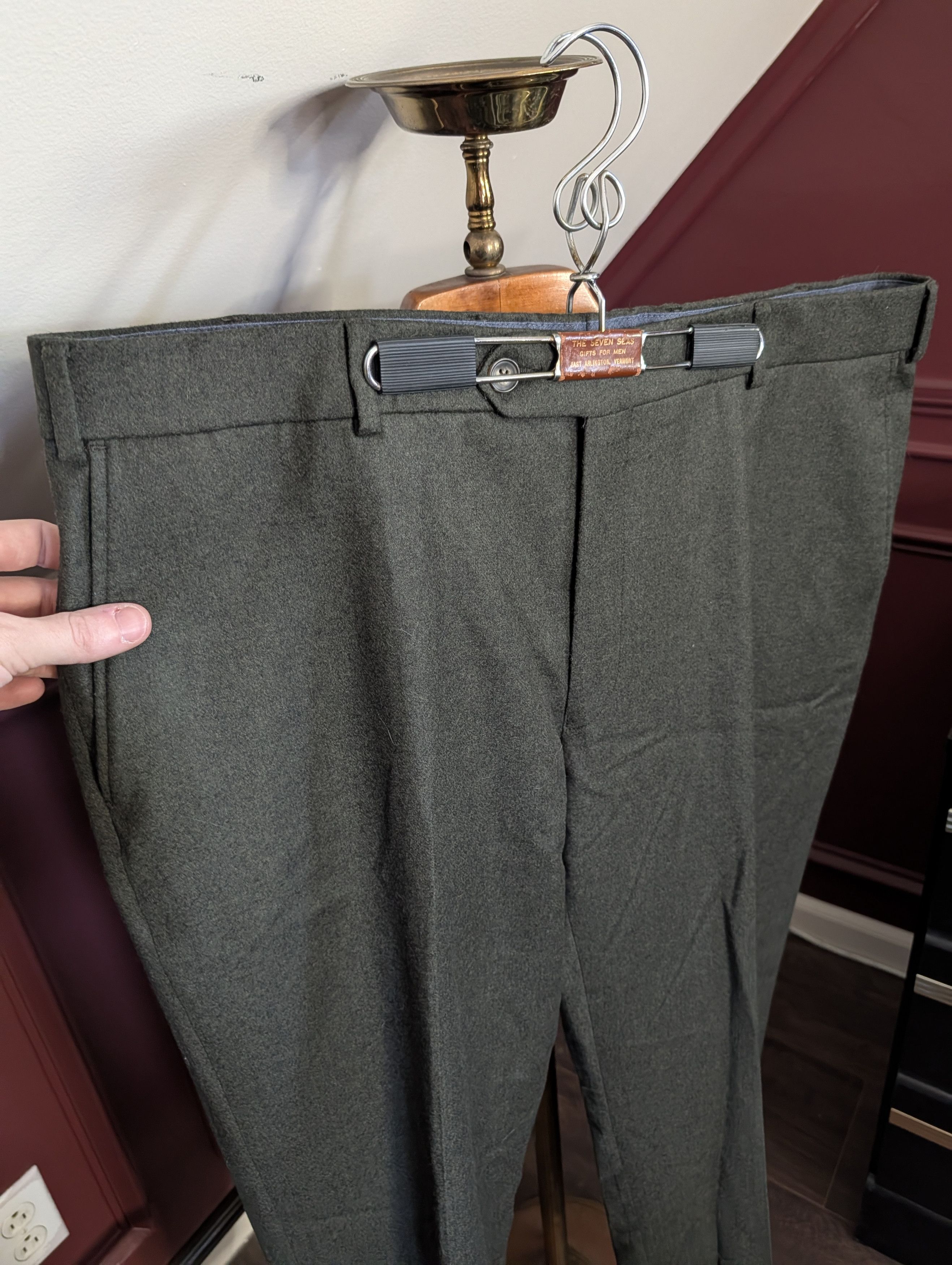 Other BALLIN green wool cashmere Comfort EZE pants 40 Size US 40 / EU 56 - 2 Thumbnail