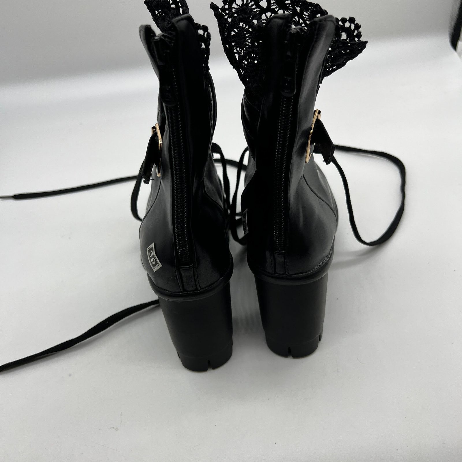 Other Women's Lace up Belt Buckle Boot Chunky Block High Size US 8 / IT 38 - 5 Thumbnail