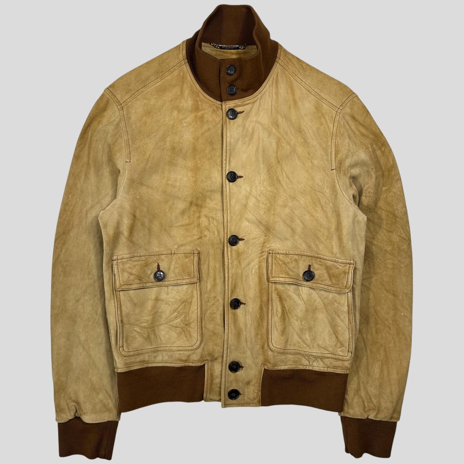 Dolce & Gabbana Dolce & Gabanna 00’s Goatskin Leather Flight Jacket - M Size US M / EU 48-50 / 2 - 1 Thumbnail
