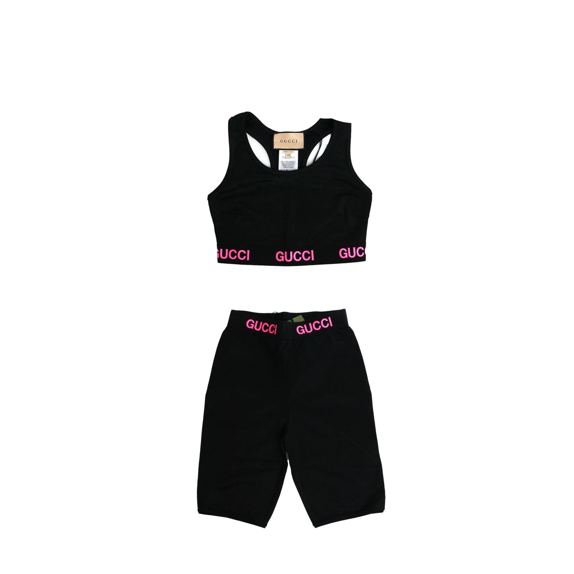 Gucci GUCCI - Gucci black lycra sports set (XXS) Size XXS / US 00 / IT 34 - 1 Thumbnail