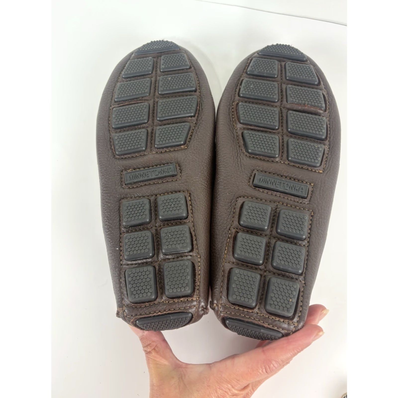 Minnetonka Minnetonka Moccasins Men's Casual Slip On Leather Shoes Size 12 Brown Outdoor Nature Size US 12 / EU 45 - 7 Thumbnail