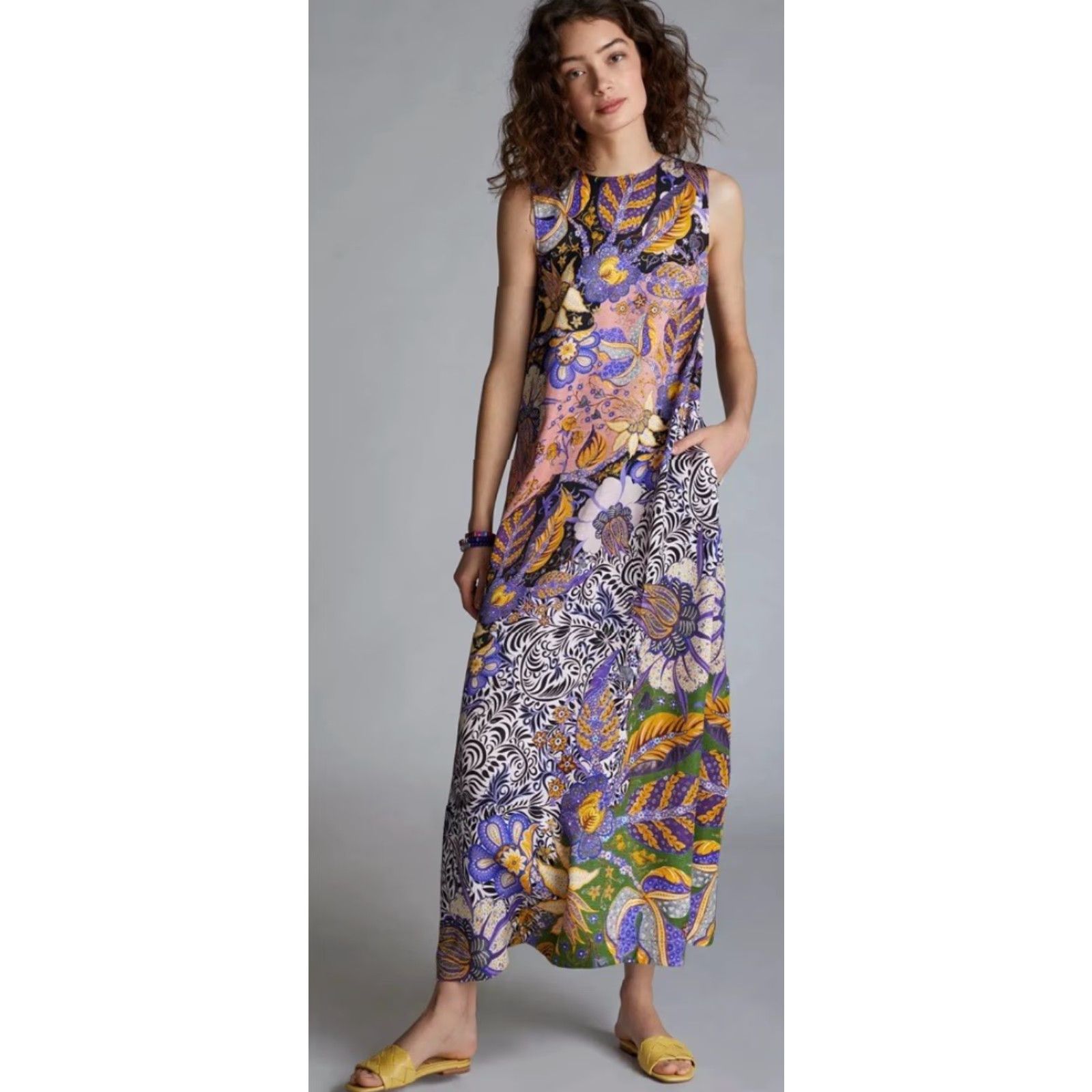 Anthropologie Anthropologie Alanna Maxi Dress XL Sleeveless Floral Multicolor Tropical Maxi Womens Size XL / US 12-14 / IT 48-50 - 2 Thumbnail