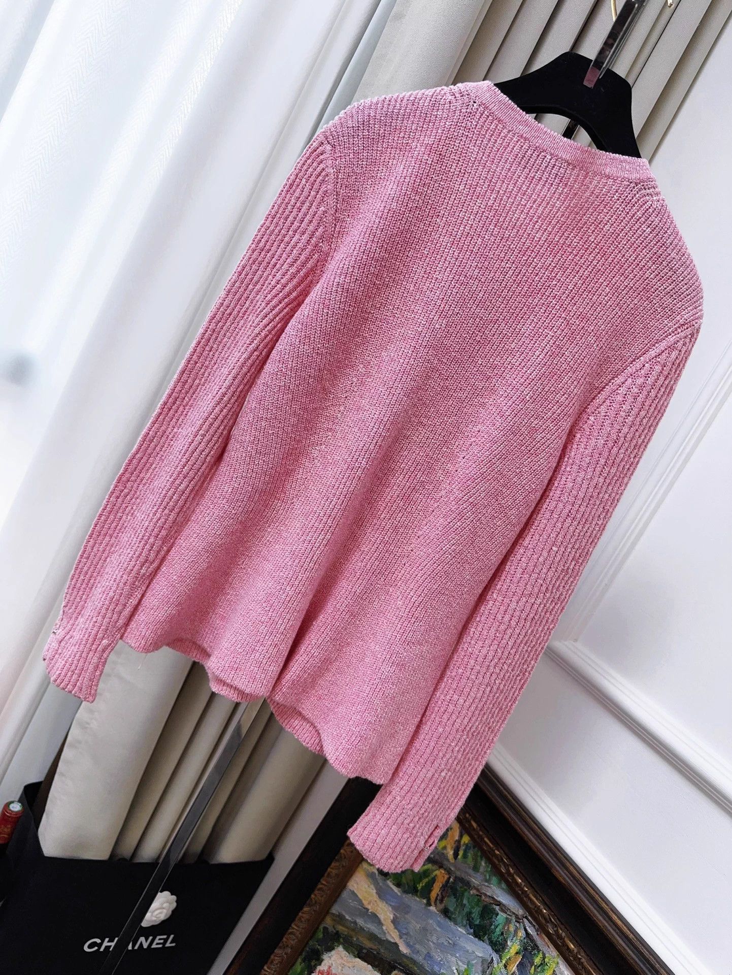 Chanel Chanel 23P Crystal Pink Crystal Button Knit Cardi 40 Size M / US 6-8 / IT 42-44 - 2 Thumbnail