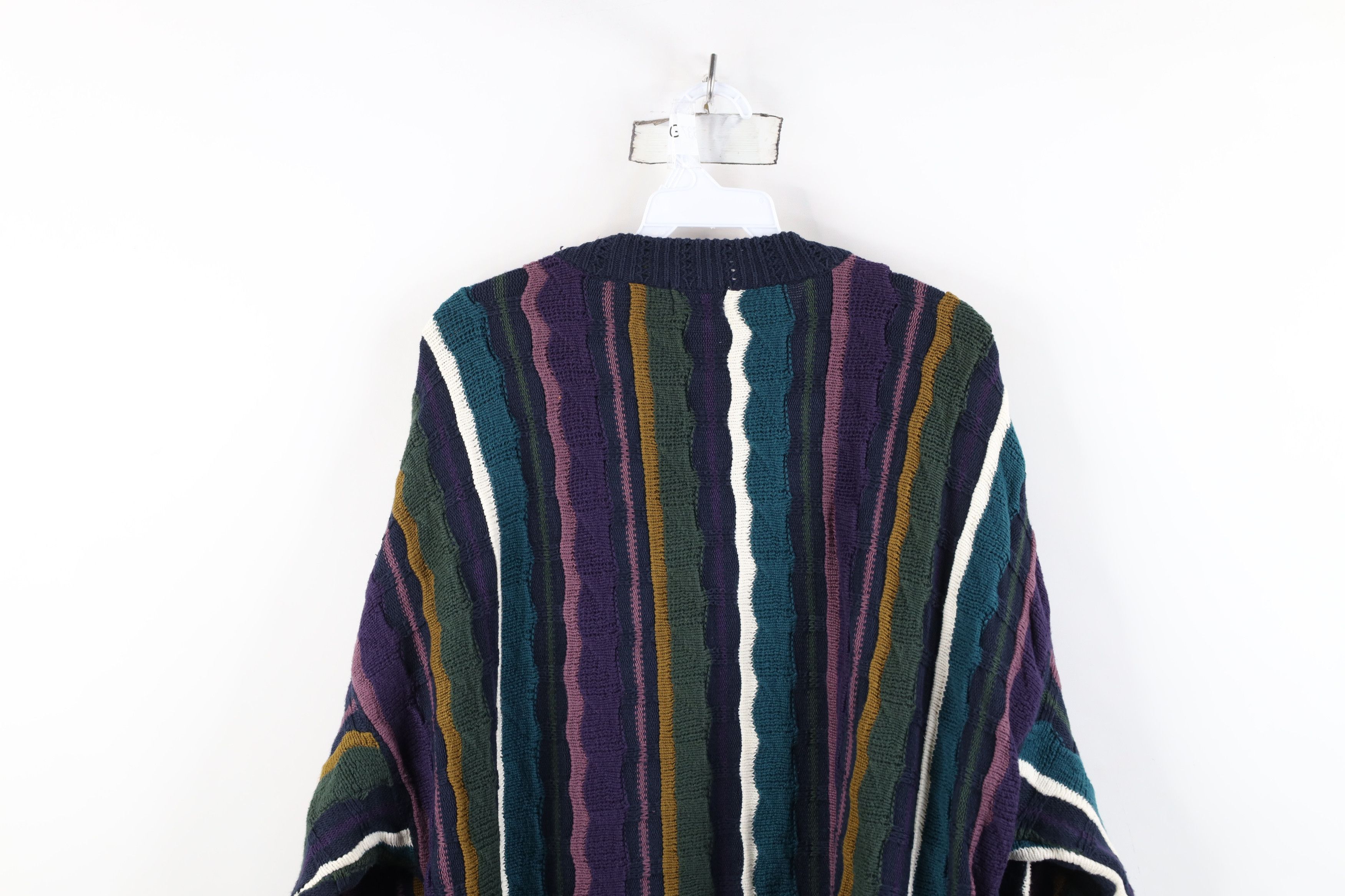 Vintage Vintage 90s Coogi Style Rainbow Striped Knit Sweater Size US L / EU 52-54 / 3 - 8 Thumbnail