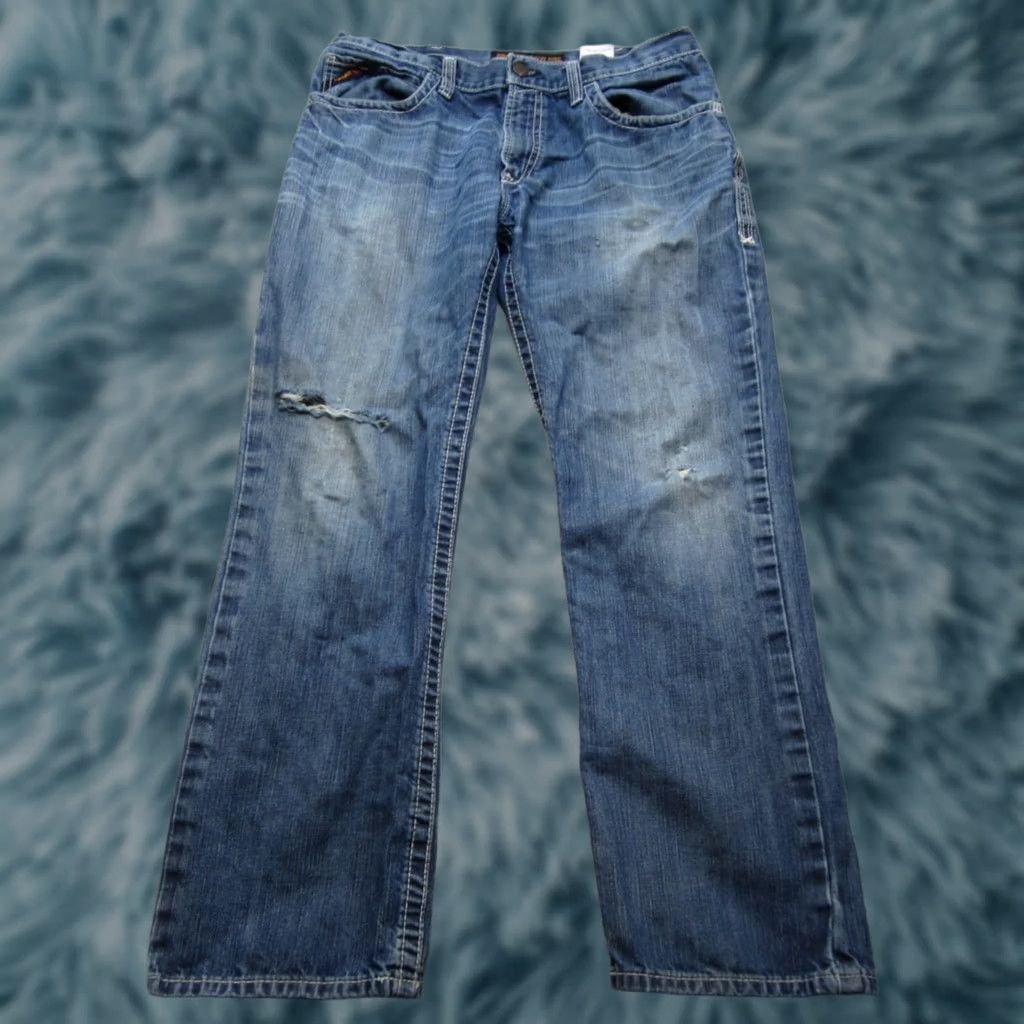 Ariat Ariat FR M4 Jeans Mens 35 Blue Relaxed Boot Cut Flame Resistant Work Denim Size US 35 - 1 Thumbnail