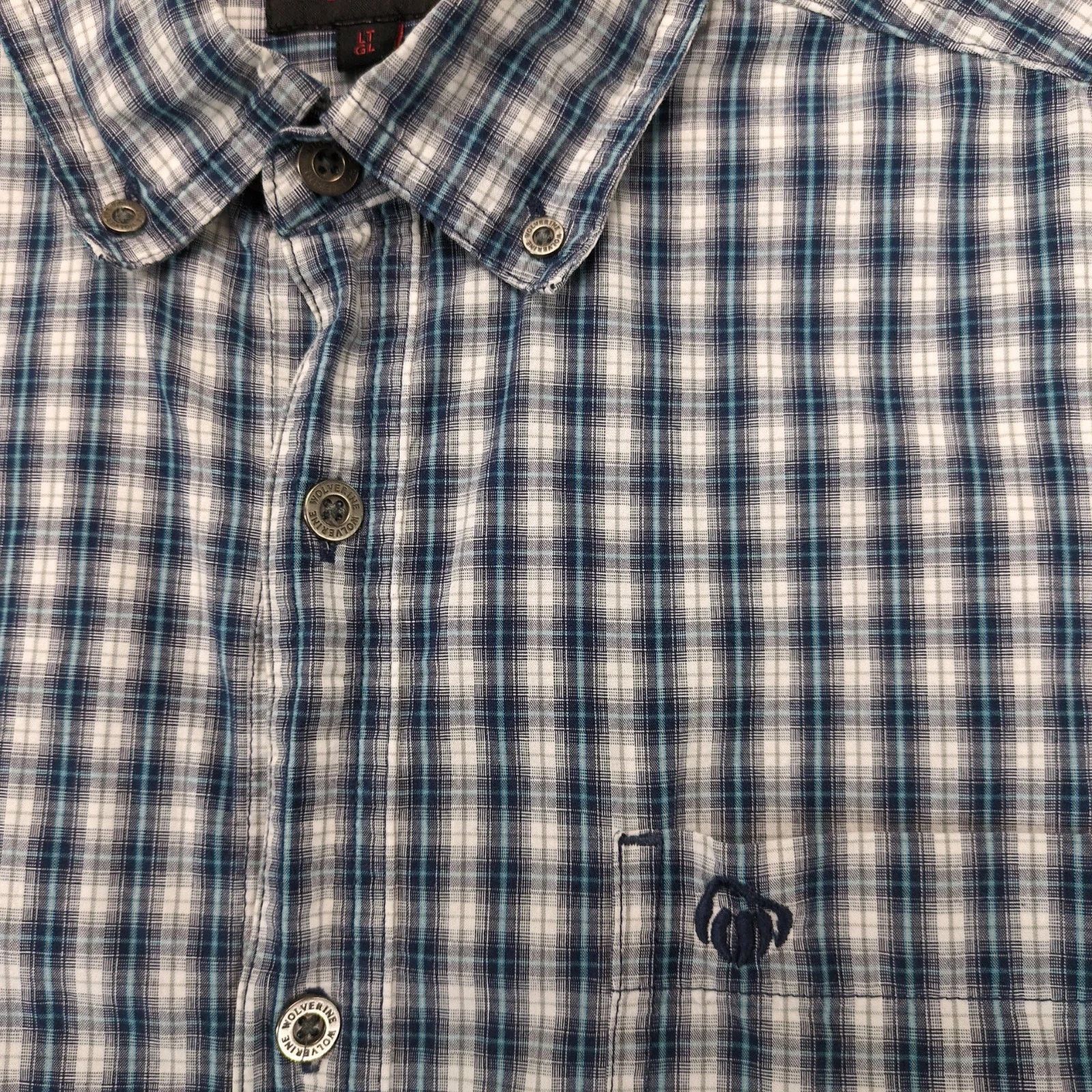 Wolverine Wolverine Blue Plaid Cotton Button Down Shirt Men's L Tall Size US L / EU 52-54 / 3 - 8 Thumbnail