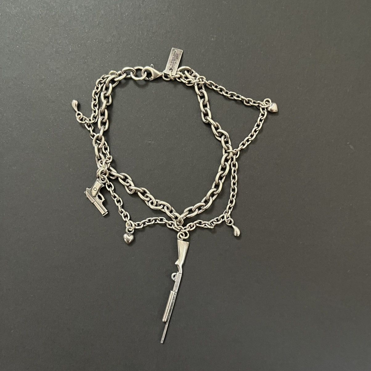 Pre-owned Number N Ine 03ss/aw Weapon Shotgun Bracelet (silver 925)