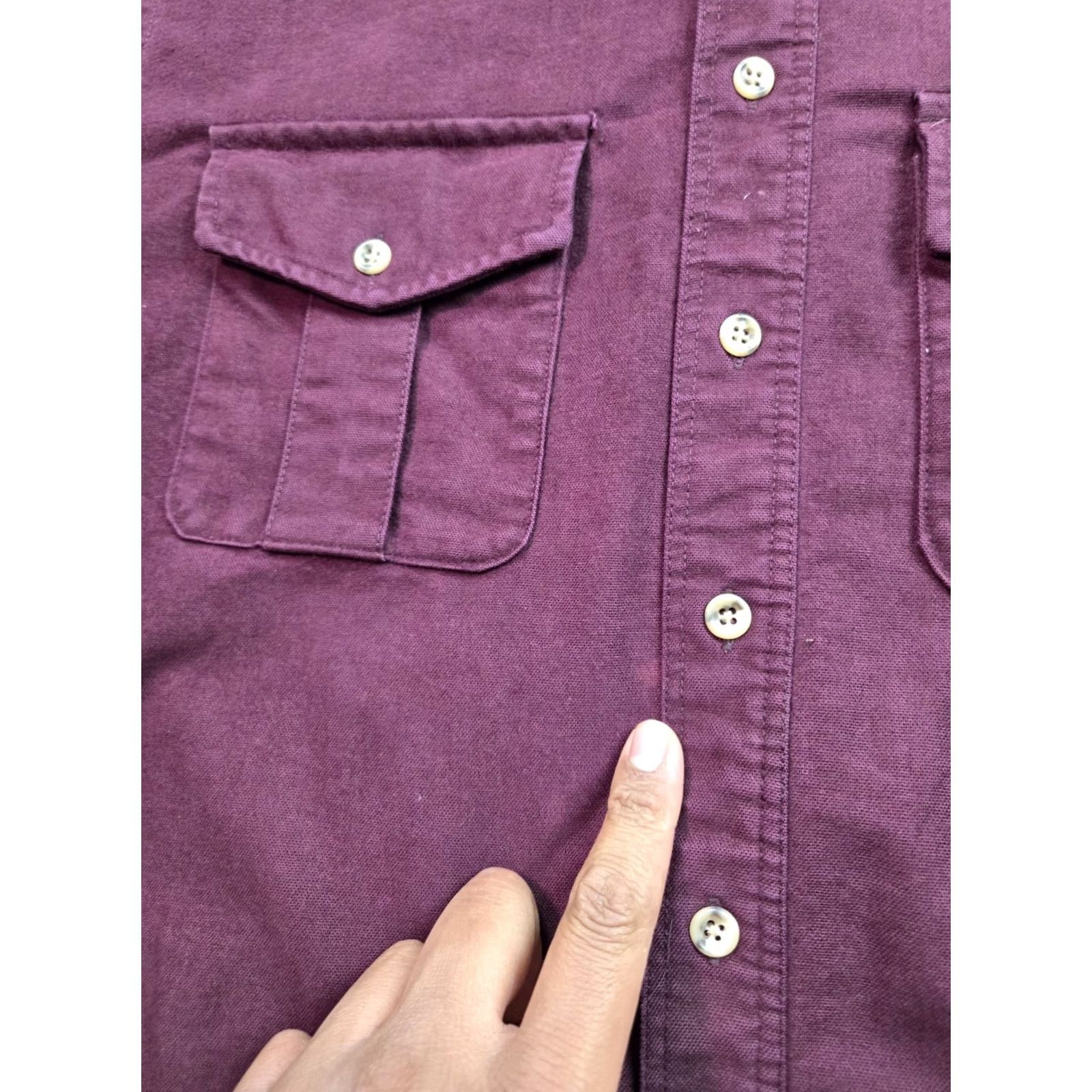 Eddie Bauer VINTAGE Eddie Bauer Shirt Mens L Burgundy Cotton Flannel Button-Up 90s Size US L / EU 52-54 / 3 - 6 Thumbnail