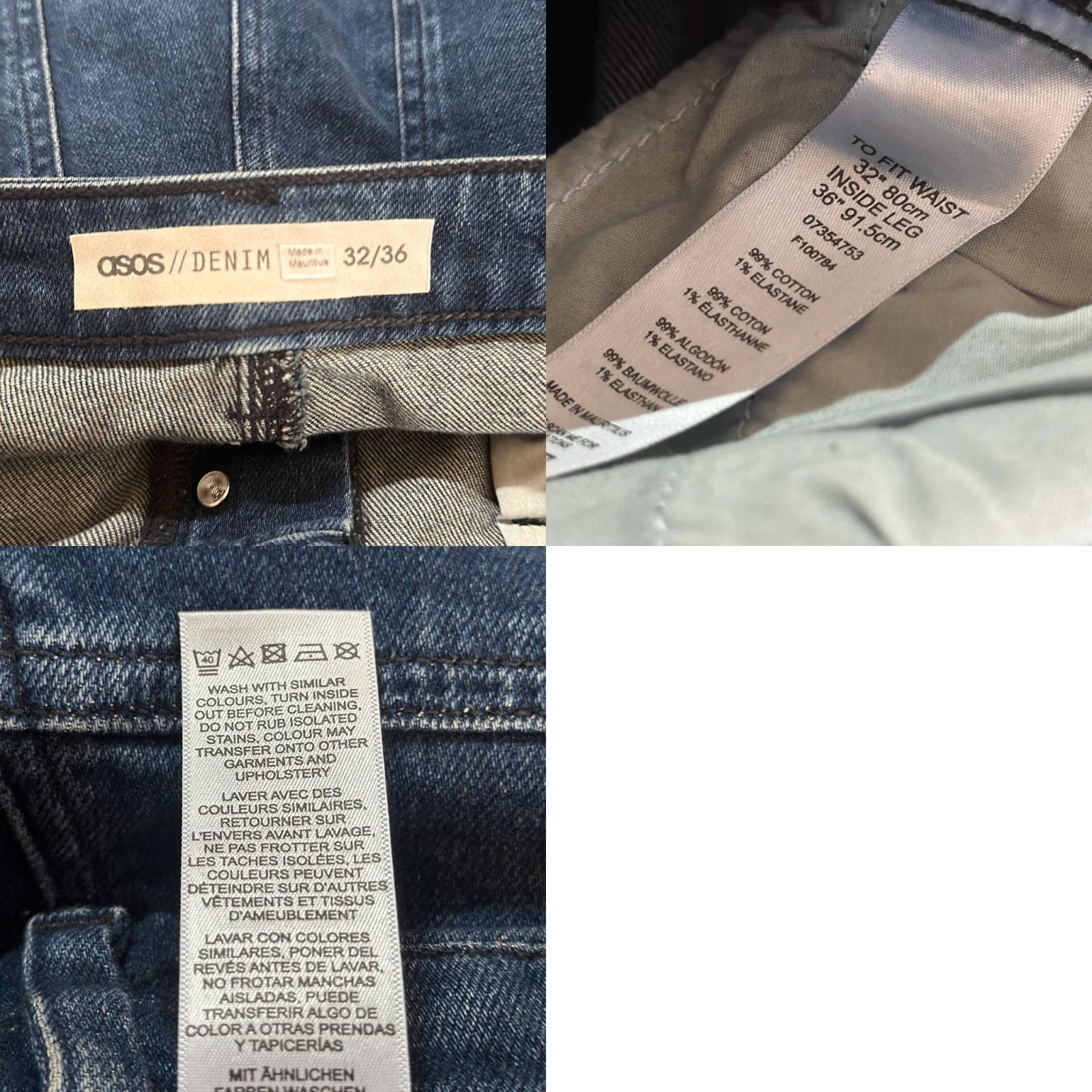 Asos ASOS Jeans Men Distressed Button Fly Frayed Hem Skinny Blue 32 Inseam 33 Regular Size 32/36 Size US 32 / EU 48 - 8 Thumbnail