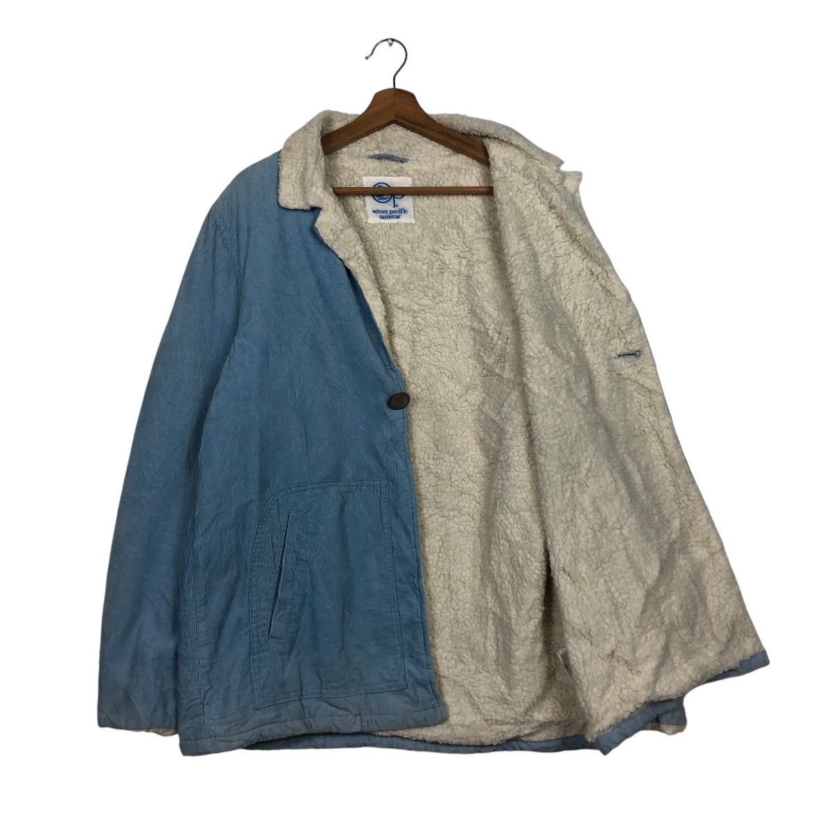 Japanese Brand × Ocean Pacific × Vintage 📌Vintage Indigo Denim Jacket Ocean Pacific Fur Lining Size US L / EU 52-54 / 3 - 12 Thumbnail