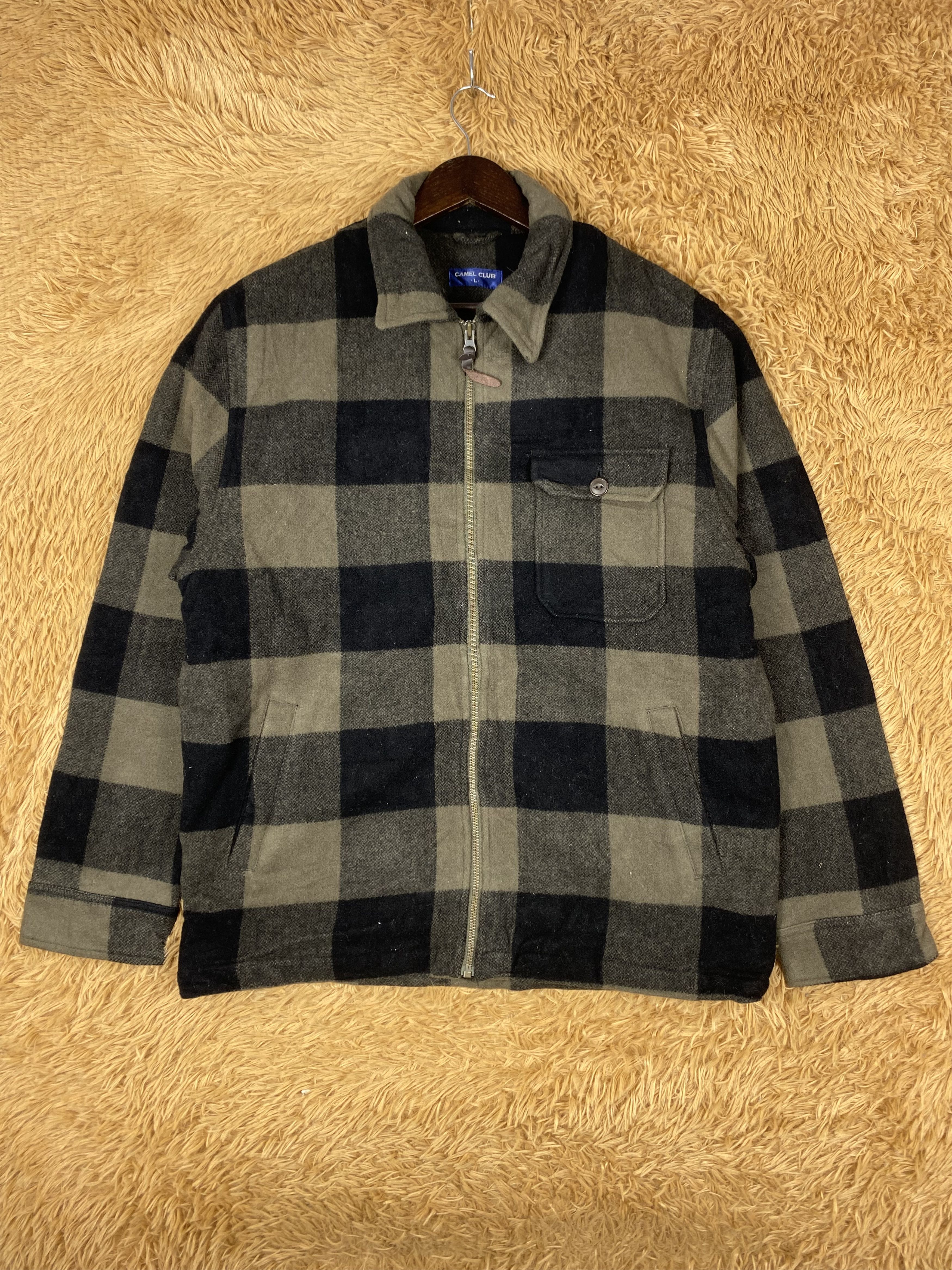 Japanese Brand Vintage Camel Club Checked Jacket DJ1017 Size US L / EU 52-54 / 3 - 1 Thumbnail