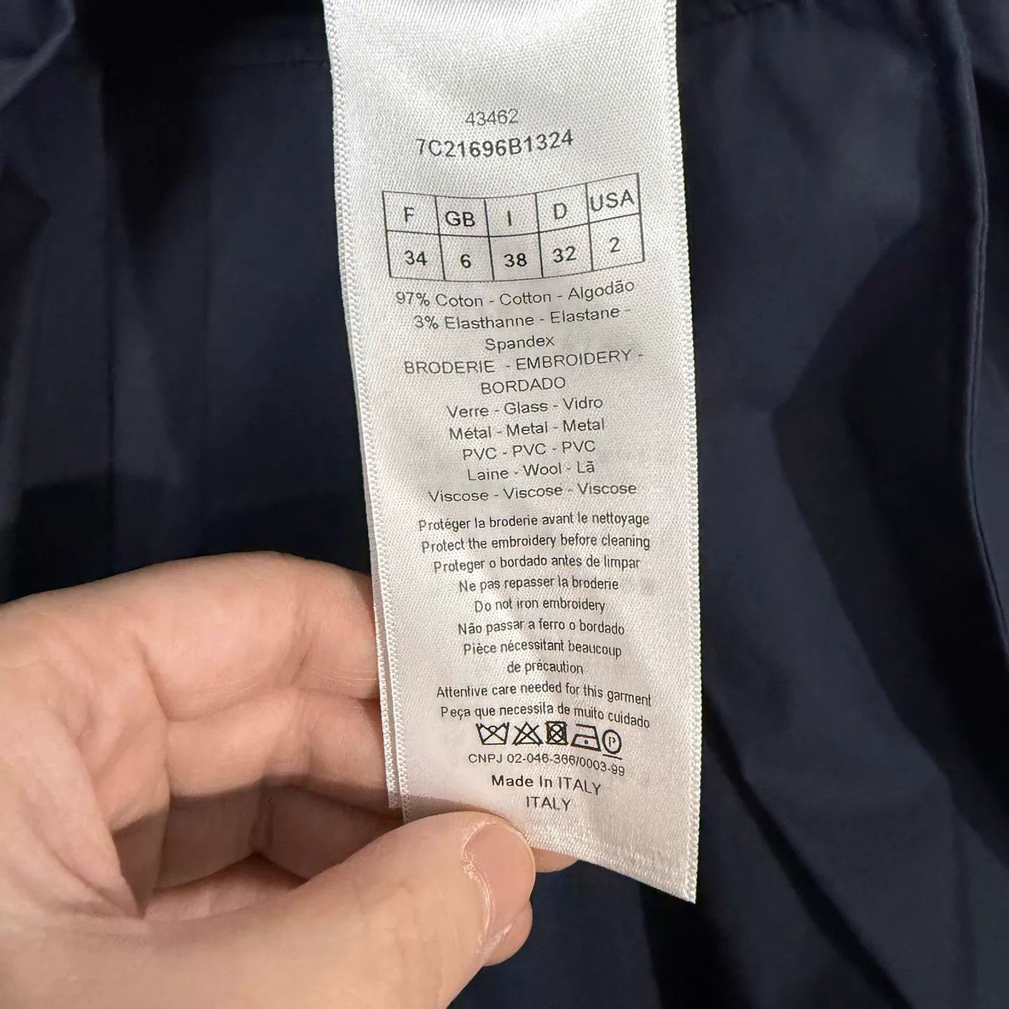 Dior Dior classic blue badge shirt dress 34 99 new Size XS / US 0-2 / IT 36-38 - 4 Thumbnail