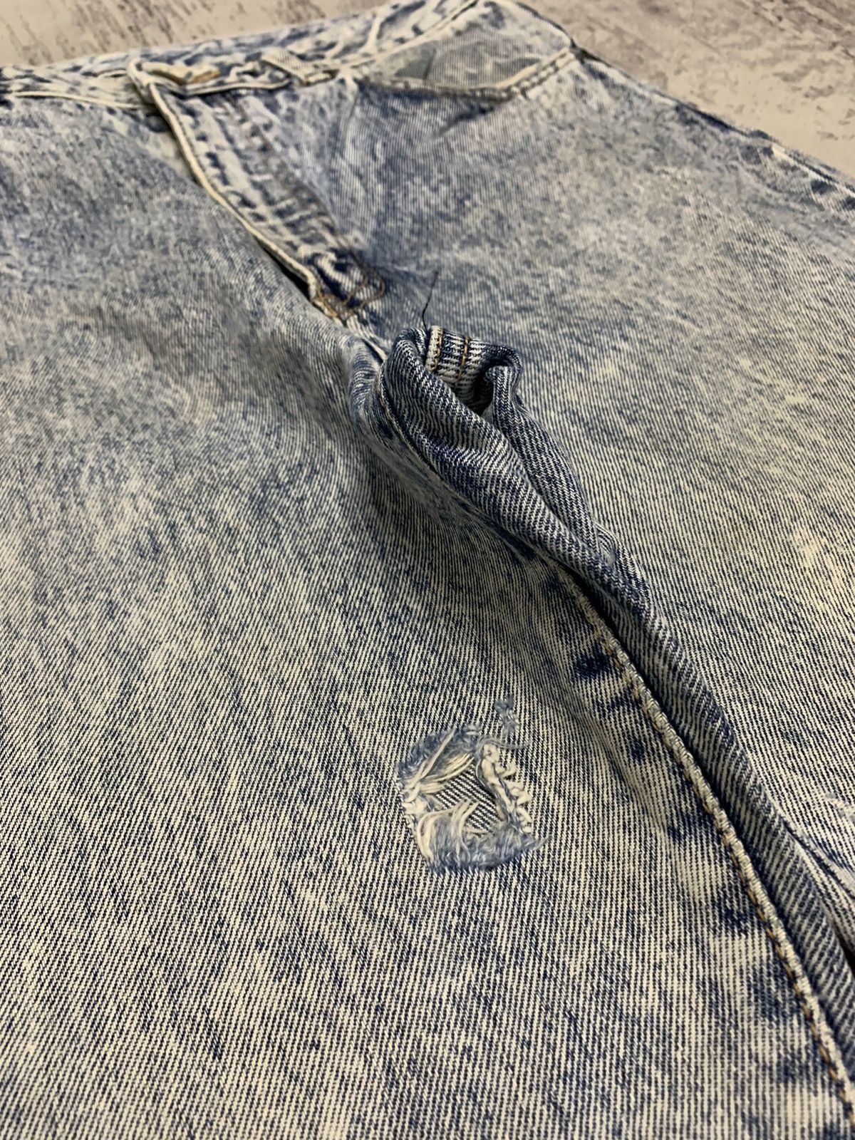 Seditionaries EDWIN BLEACHED DISTRESSED RETRO PUNK TAPERED JEANS 31x28 Size US 31 - 5 Thumbnail