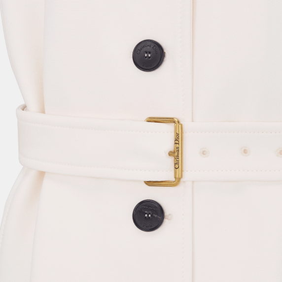 Dior o1w1db11225 451V38 Short-Sleeved Belted Jacket in White Size XS / US 0-2 / IT 36-38 - 3 Thumbnail