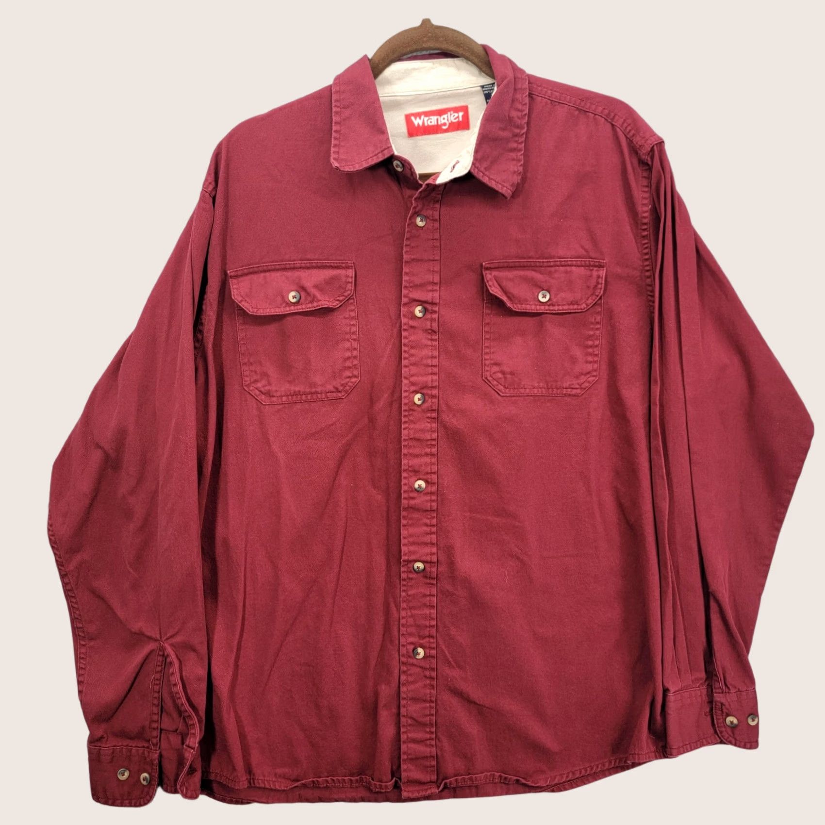 Wrangler Wrangler Shirt Mens Large Western Long Sleeve Red RN130273 Size US L / EU 52-54 / 3 - 1 Thumbnail